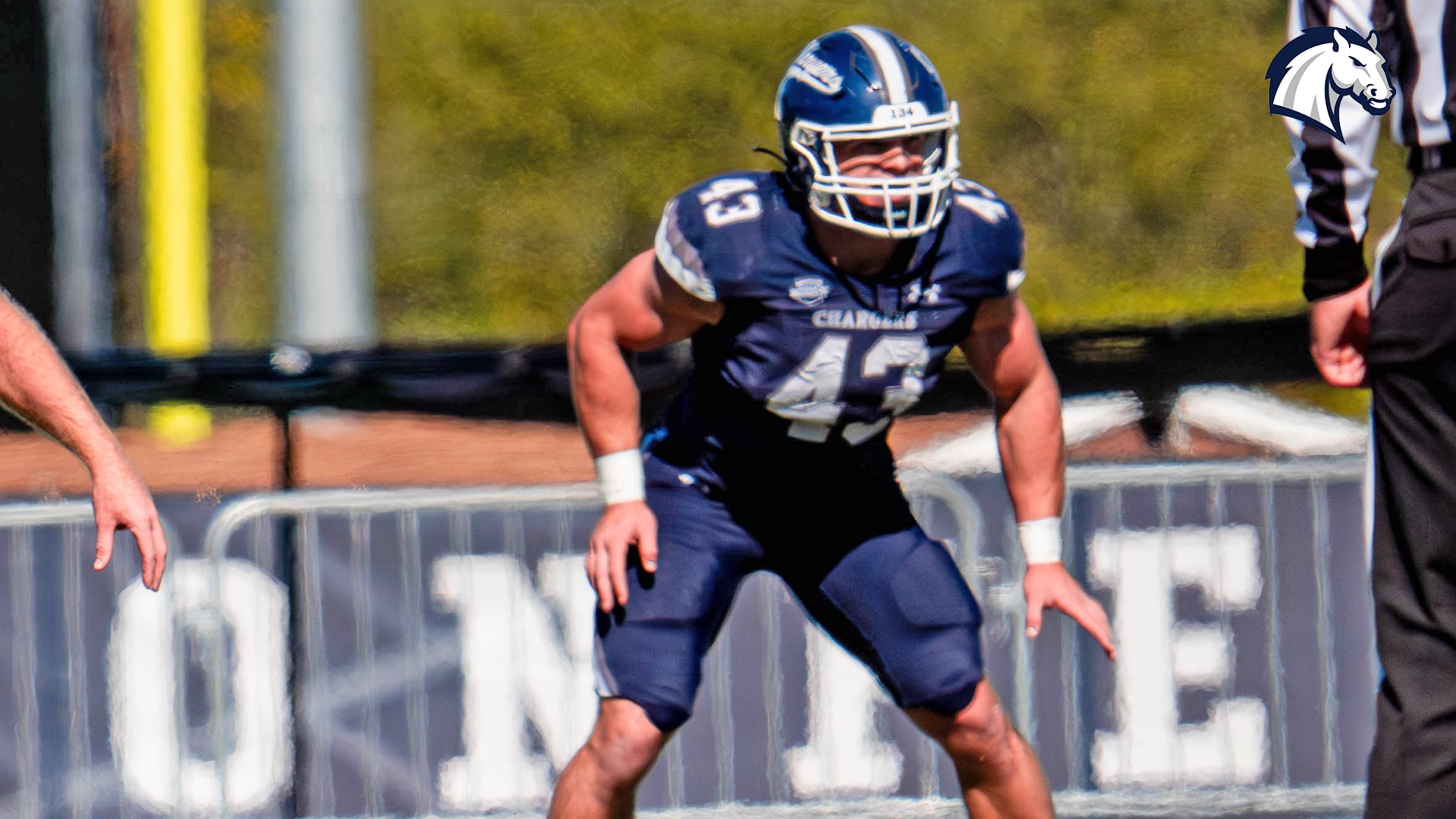 Hillsdale's Luke Penola looks to make a tackle during an Oct. 17, 2026 game against Findlay.