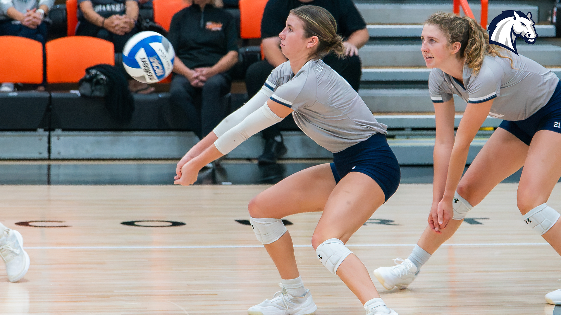 Hillsdale's Madison Peal digs out the ball during a five-set win at Findlay on Oct. 2, 2026.