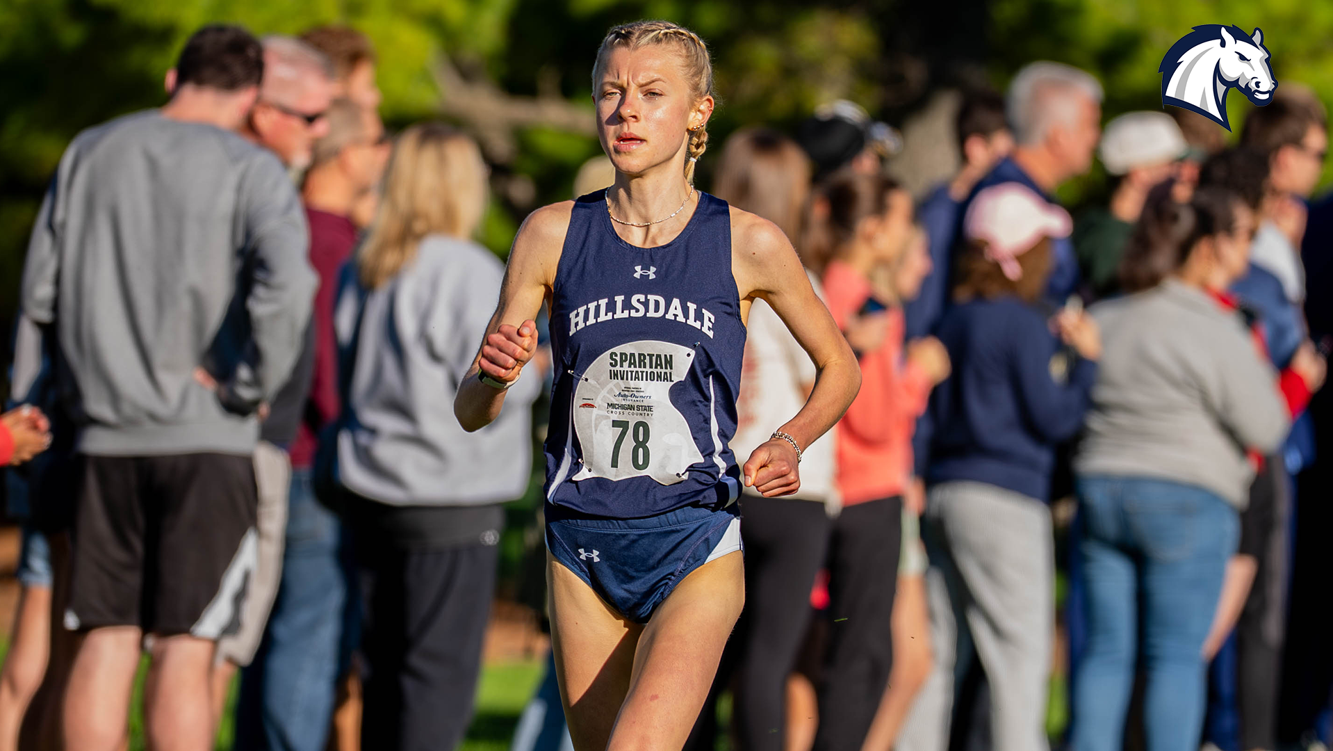 Hillsdale's Allison Kuzma races in the Spartan Invitational on Sept. 11, 2026.