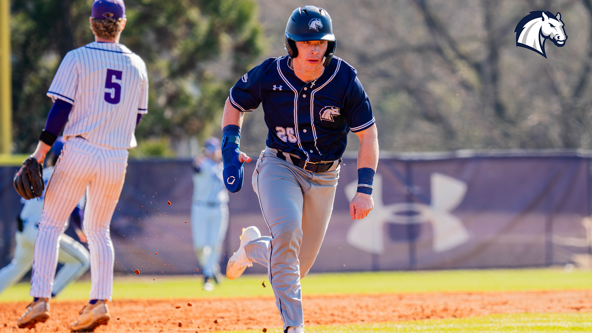 Ryan Wiehe runs the bases during a Jan. 30, 2026 doubleheader against Montevallo in Alabama.