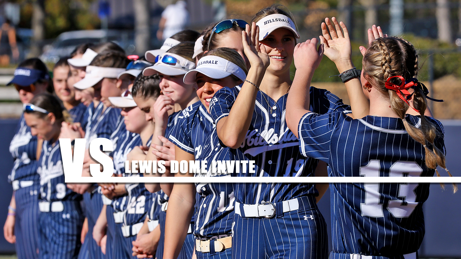 Hillsdale's players line up for the national anthem before a game against Texas-Tyler on Feb. 6, 2026.