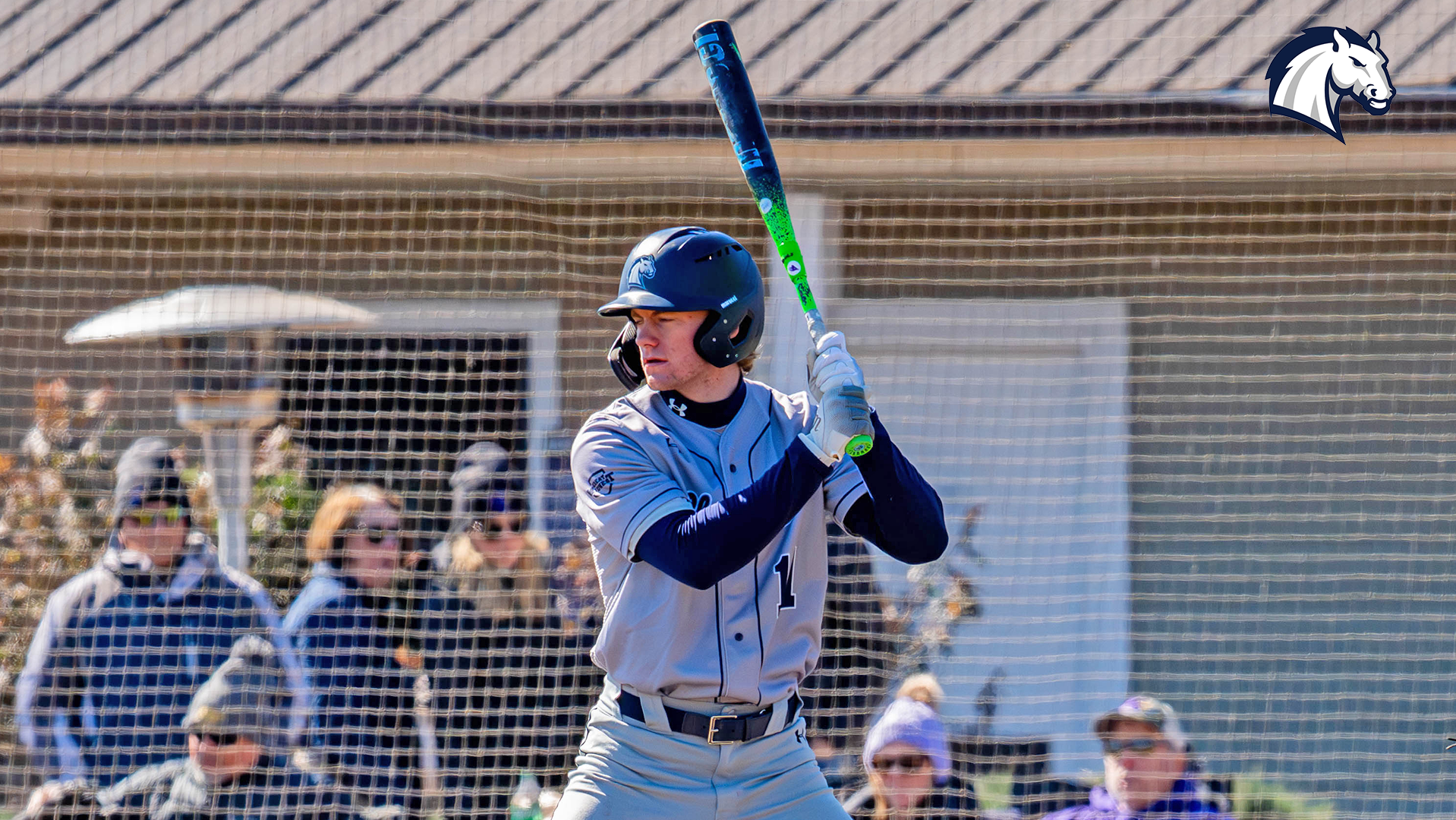 Nolan Coppens prepares to bat against Montevallo on Jan. 30, 2026.