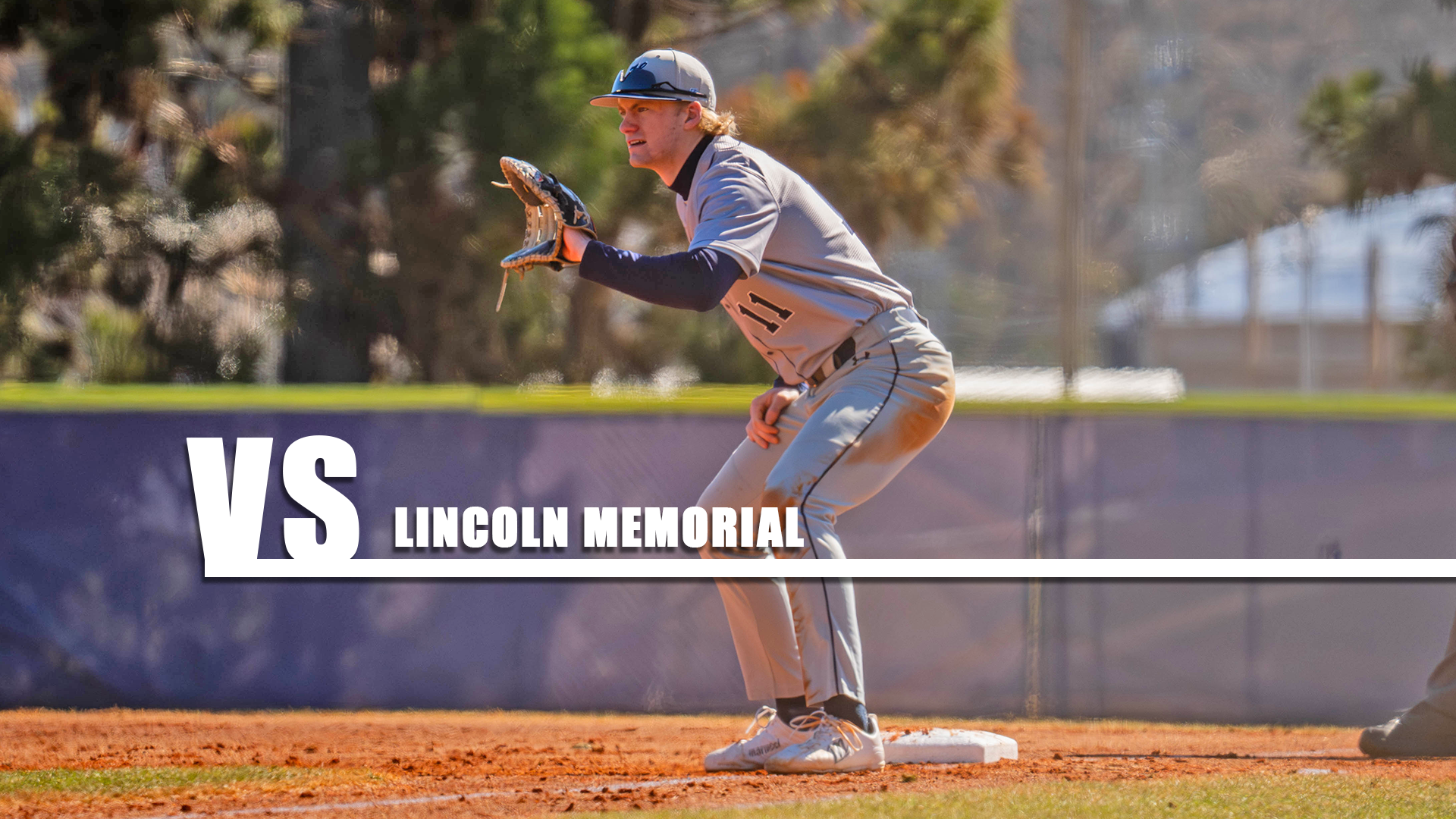 Hillsdale's Nolan Coppens awaits a throw at first base during a game against Monevallo on Feb. 1, 2026.