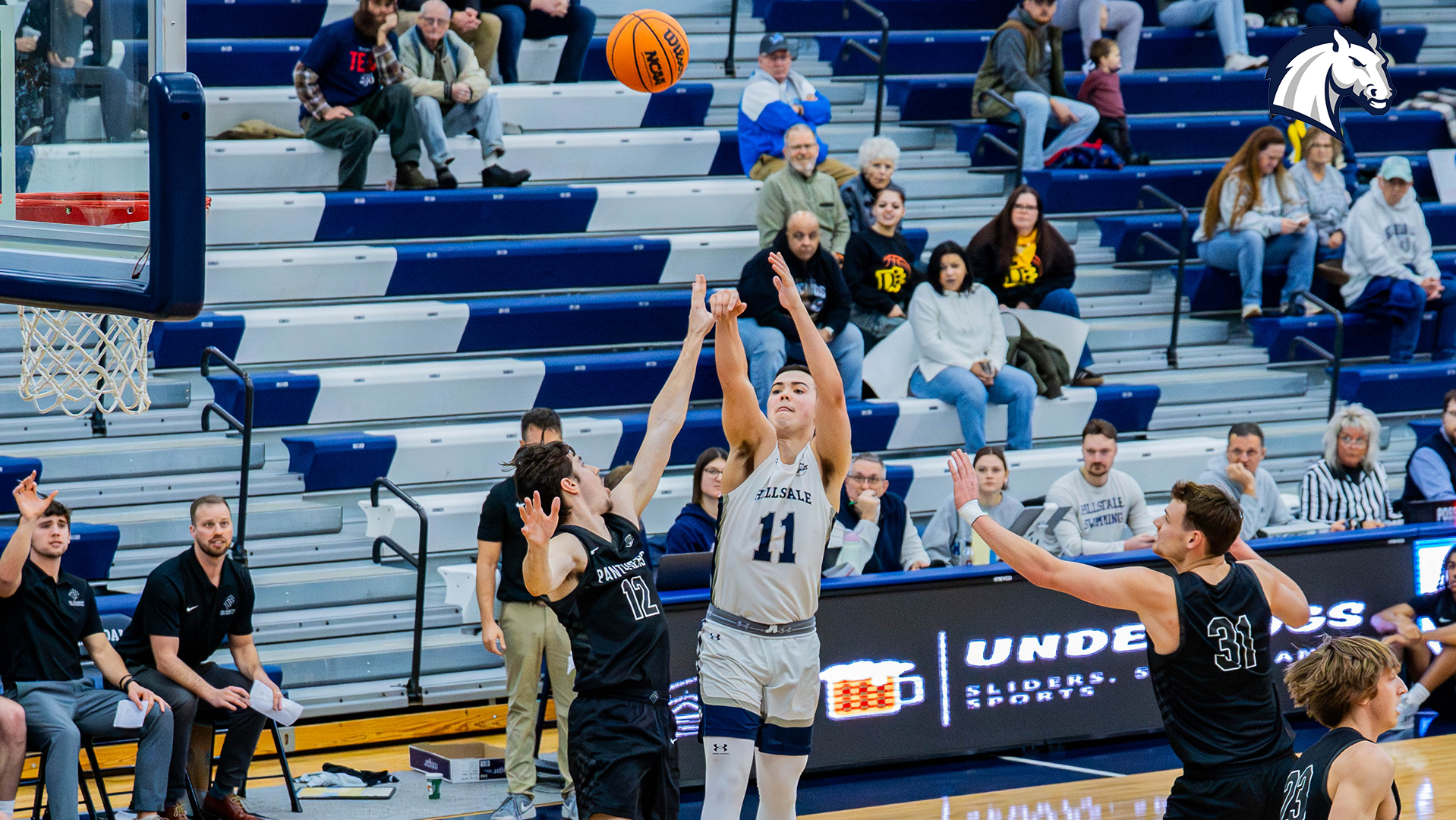 Hillsdale's Cole McWhinnie shoots a 3-pointer against Ohio Dominican on Feb. 7, 2026.