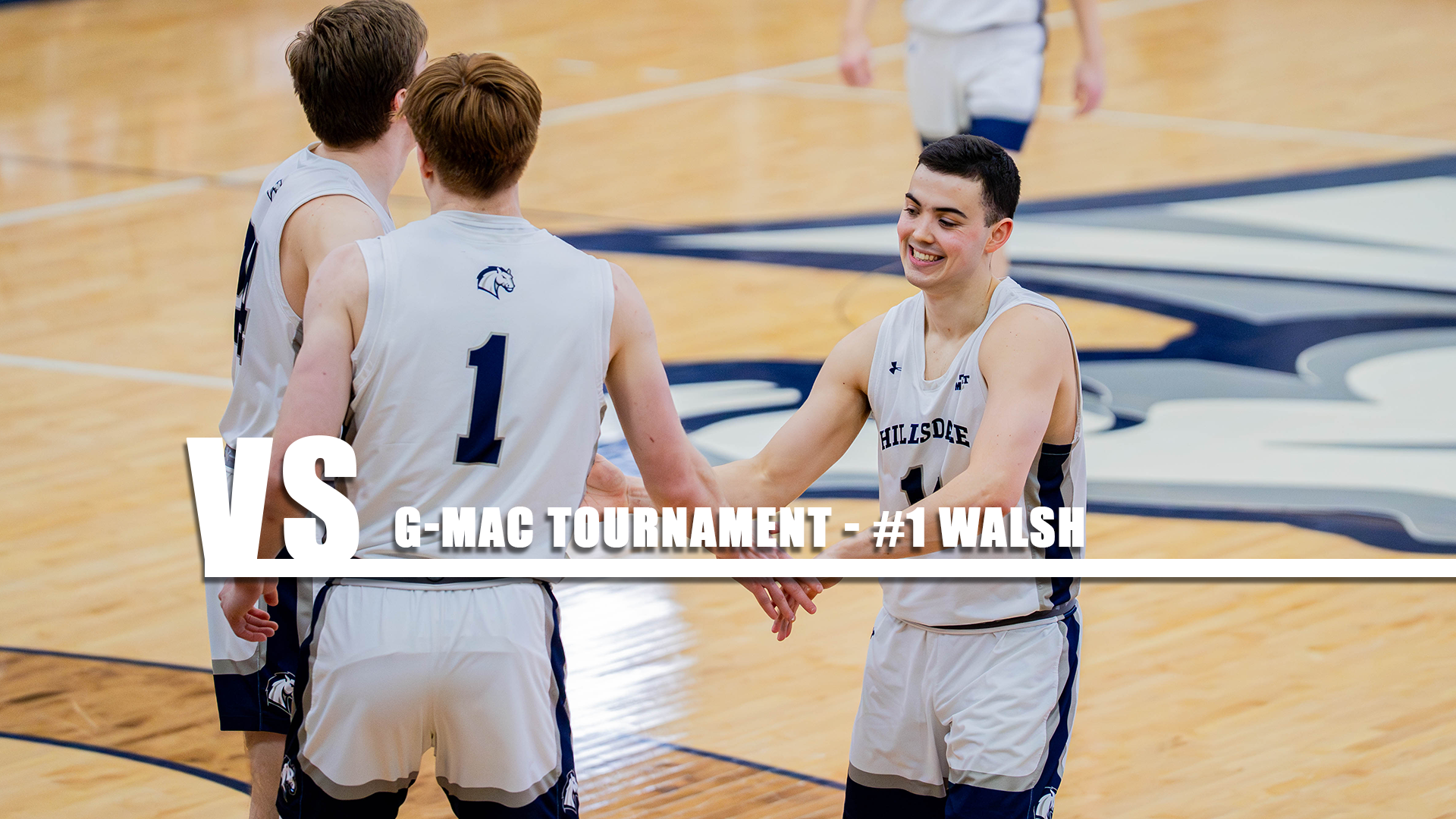 Hillsdale's Cole McWhinnie gets congratulated by teammates after drawing a foul against Northwood on Feb. 28, 2026.