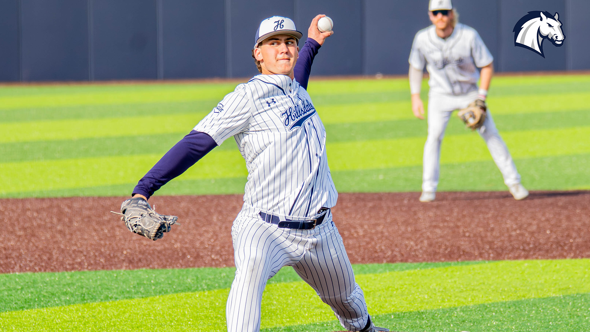 Hillsdale's Brenden Smith delivers a pitch during a victory over Ohio Dominican on March 27, 2026.
