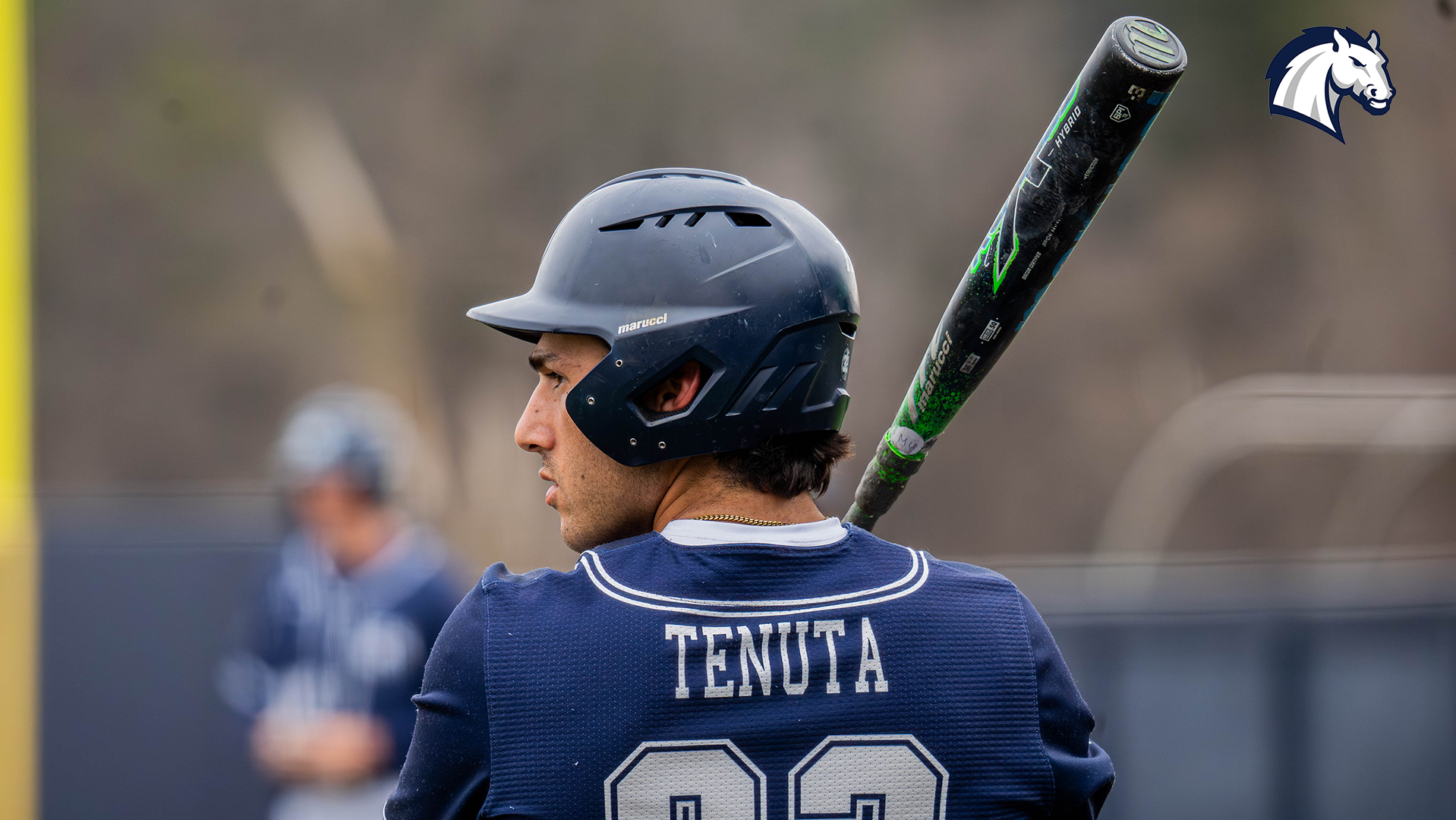 Hillsdale's Rocco Tenuta squares up to hit in the batter's box during a game against ODU on March 29, 2025.