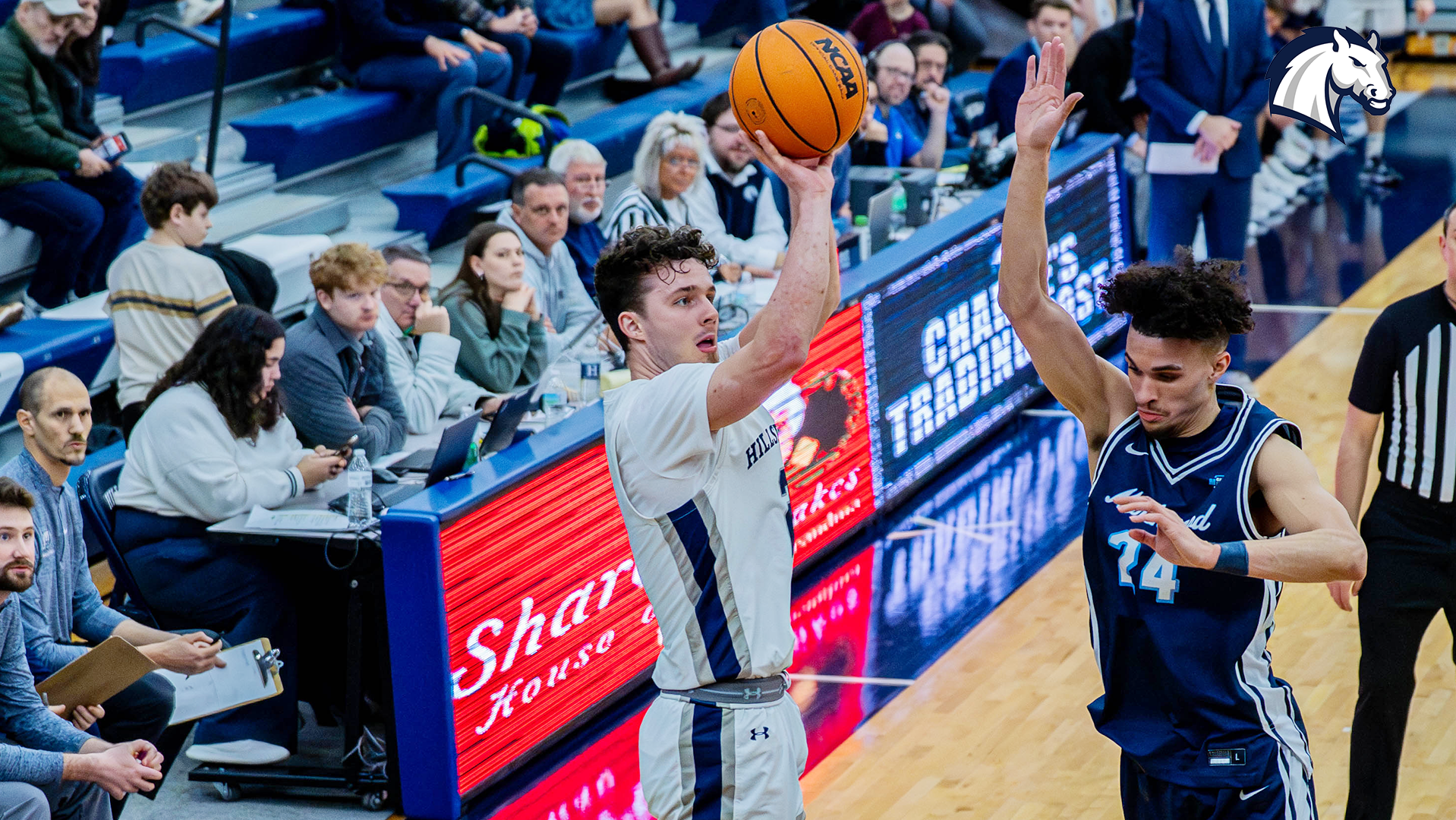 Hillsdale's Ashton Janowski takes a 3-pointer against Northwood on Feb. 28, 2026.