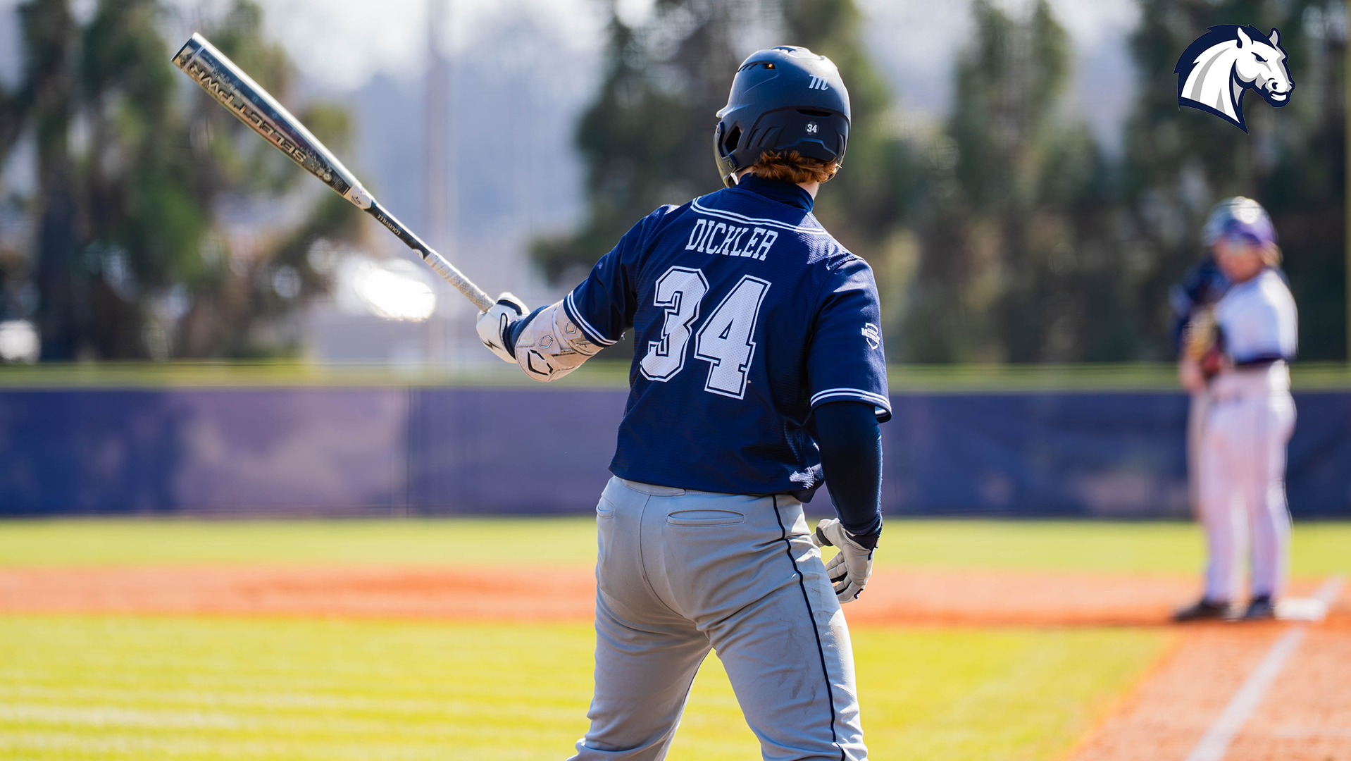 Hillsdale's Logan Dichler steps into the batter's box against Montevallo on Jan. 30, 2026.