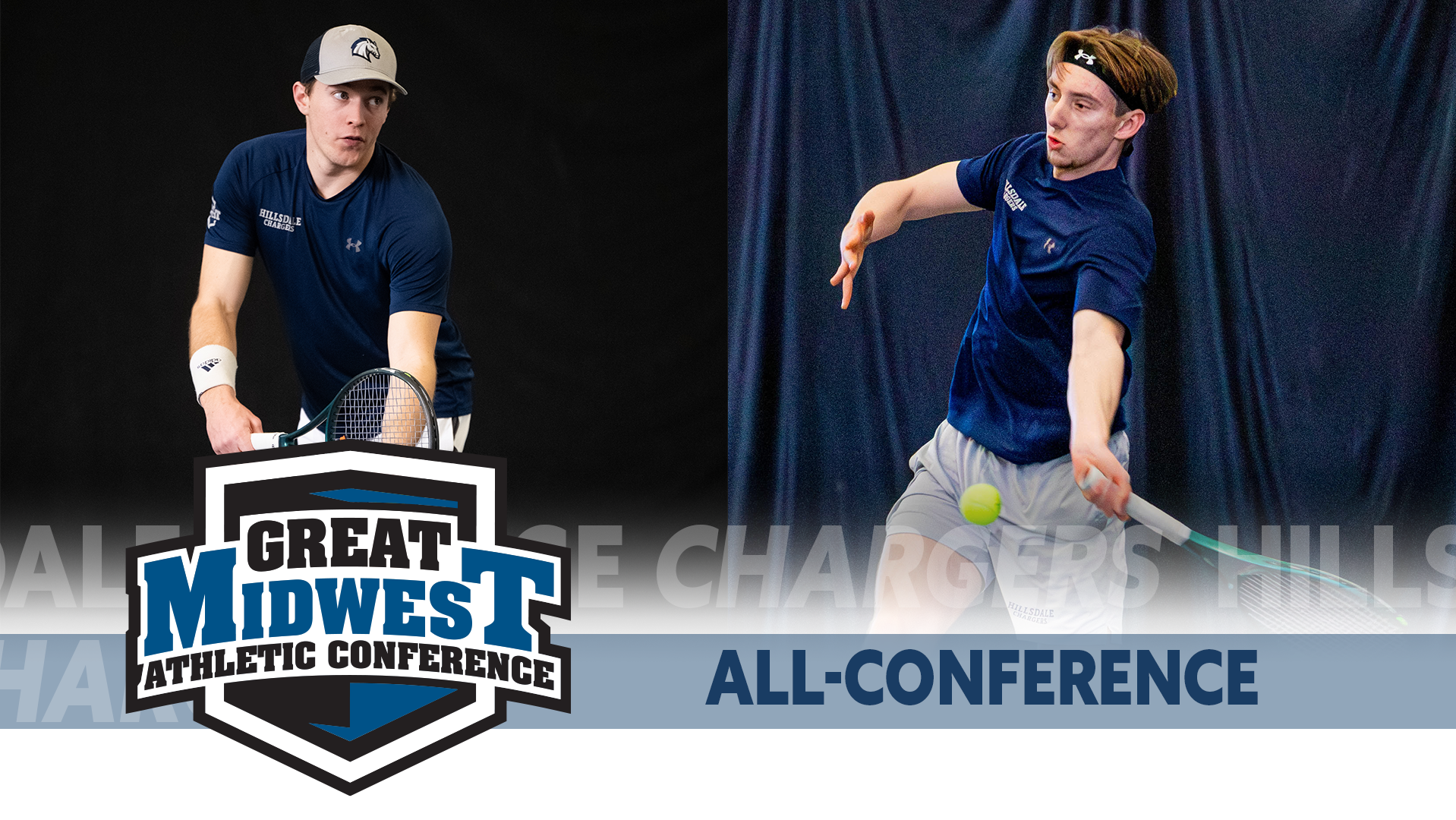 2026 All-G-MAC men's tennis players -- Ellis Klanduch (left) and Sam Plys.