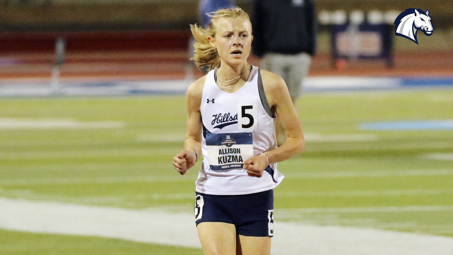 Hillsdale's Allison Kuzma competes in the 10K at the 2025 NCAA DII Outdoor Championships in Pueblo, Colorado.
