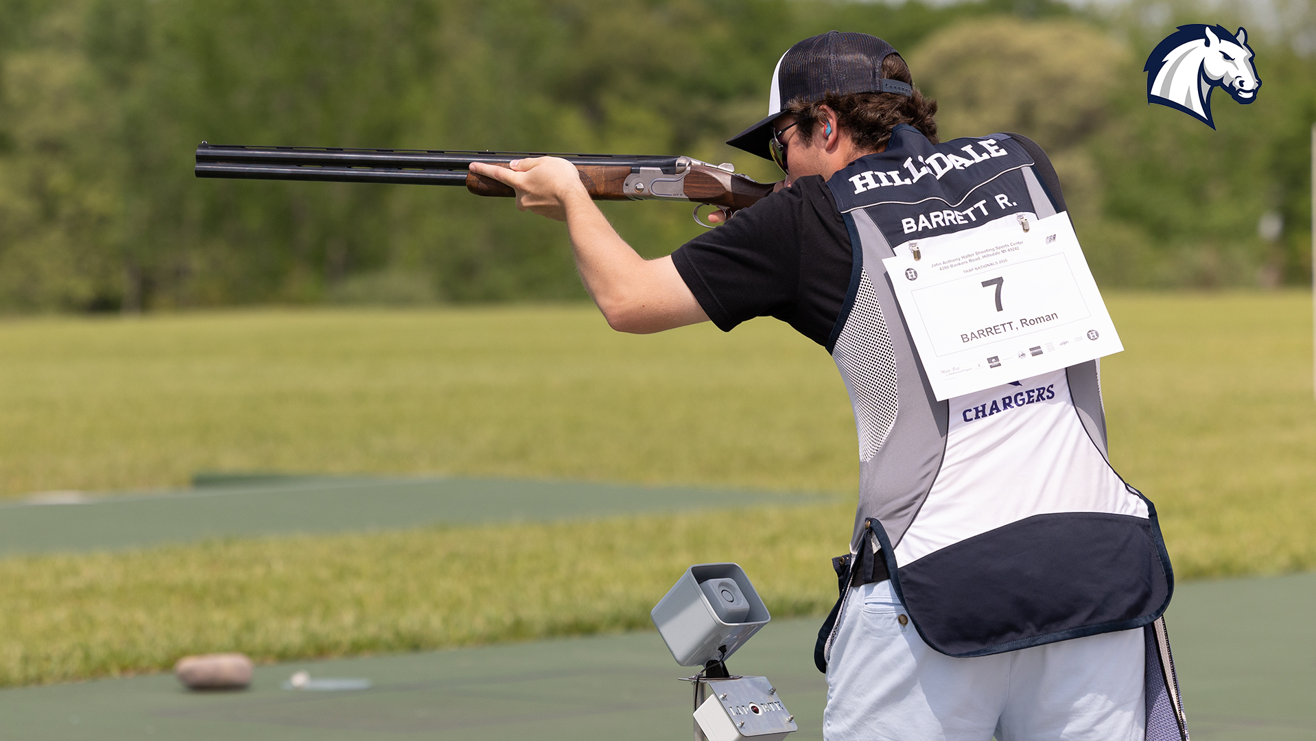 Hillsdale's Roman Barrett competes in the Trap National Championships on May 27, 2026 at the Halter Shooting Sports Center.