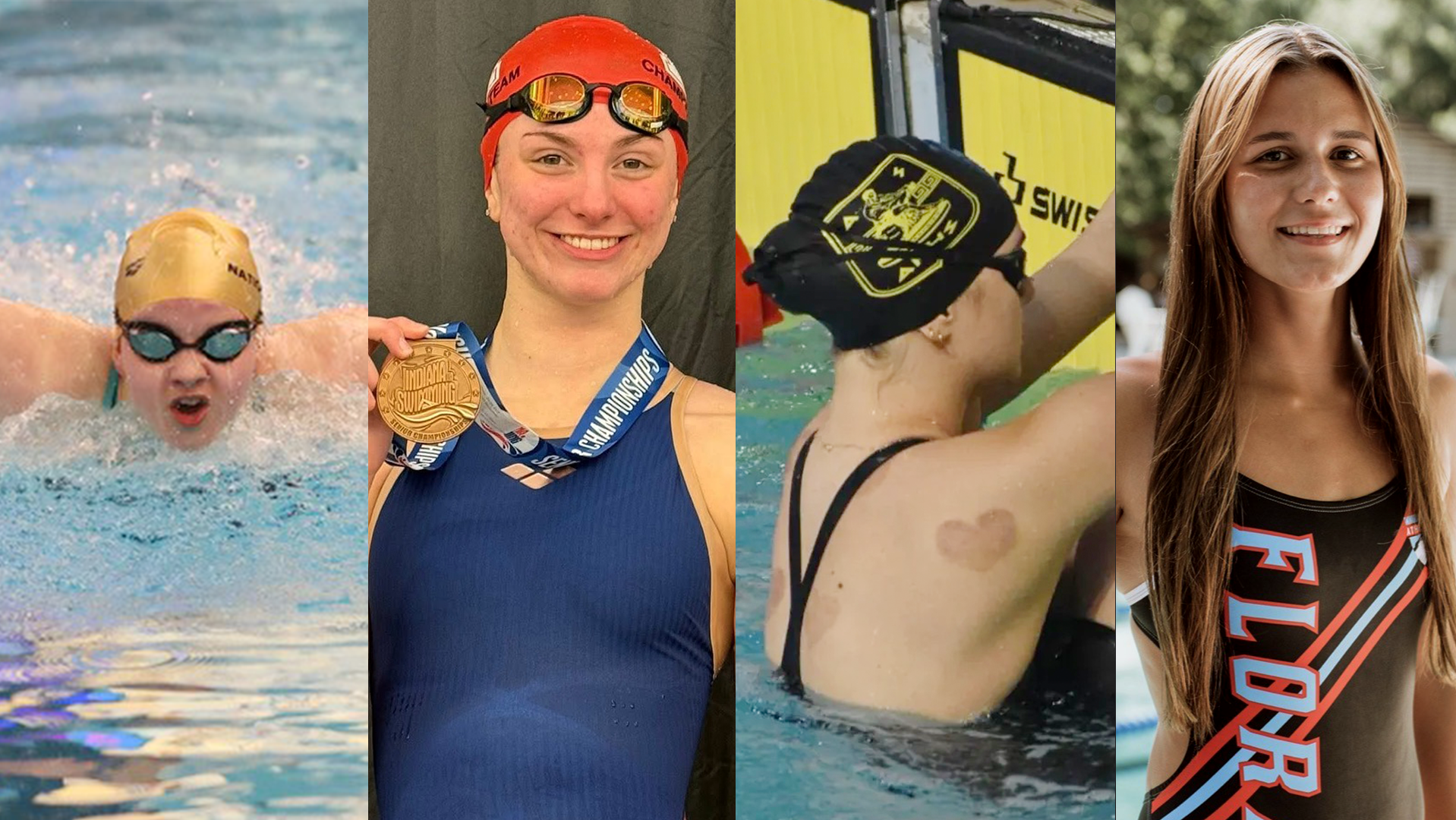 Hillsdale swimming's 2026 signing class, from left: Ferguson, Kissel, Stergiou, Witte.