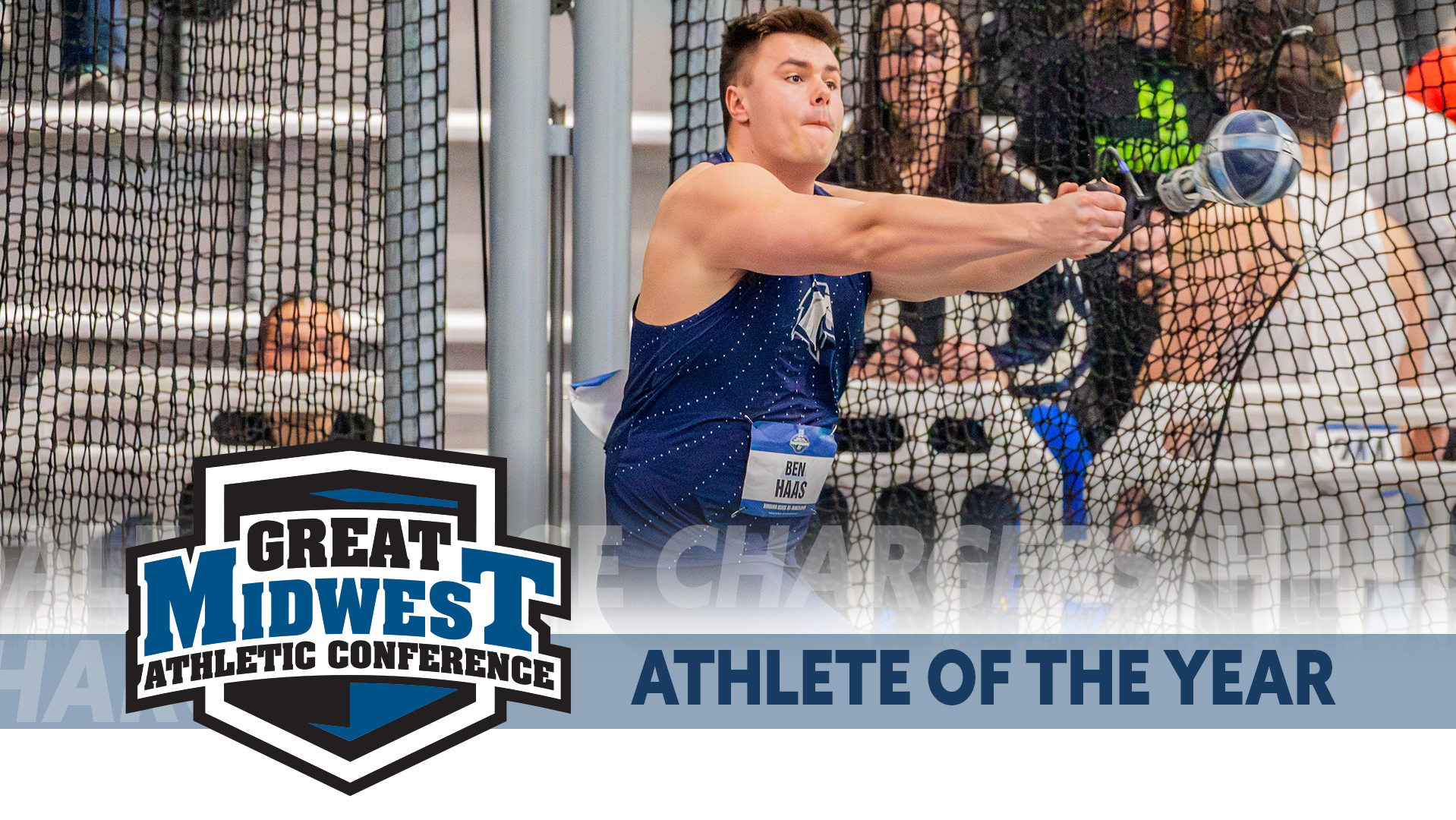 Hillsdale's Ben Haas competes in the weight throw at the 2026 NCAA DII Indoor Championships in Virginia Beach, Virginia.