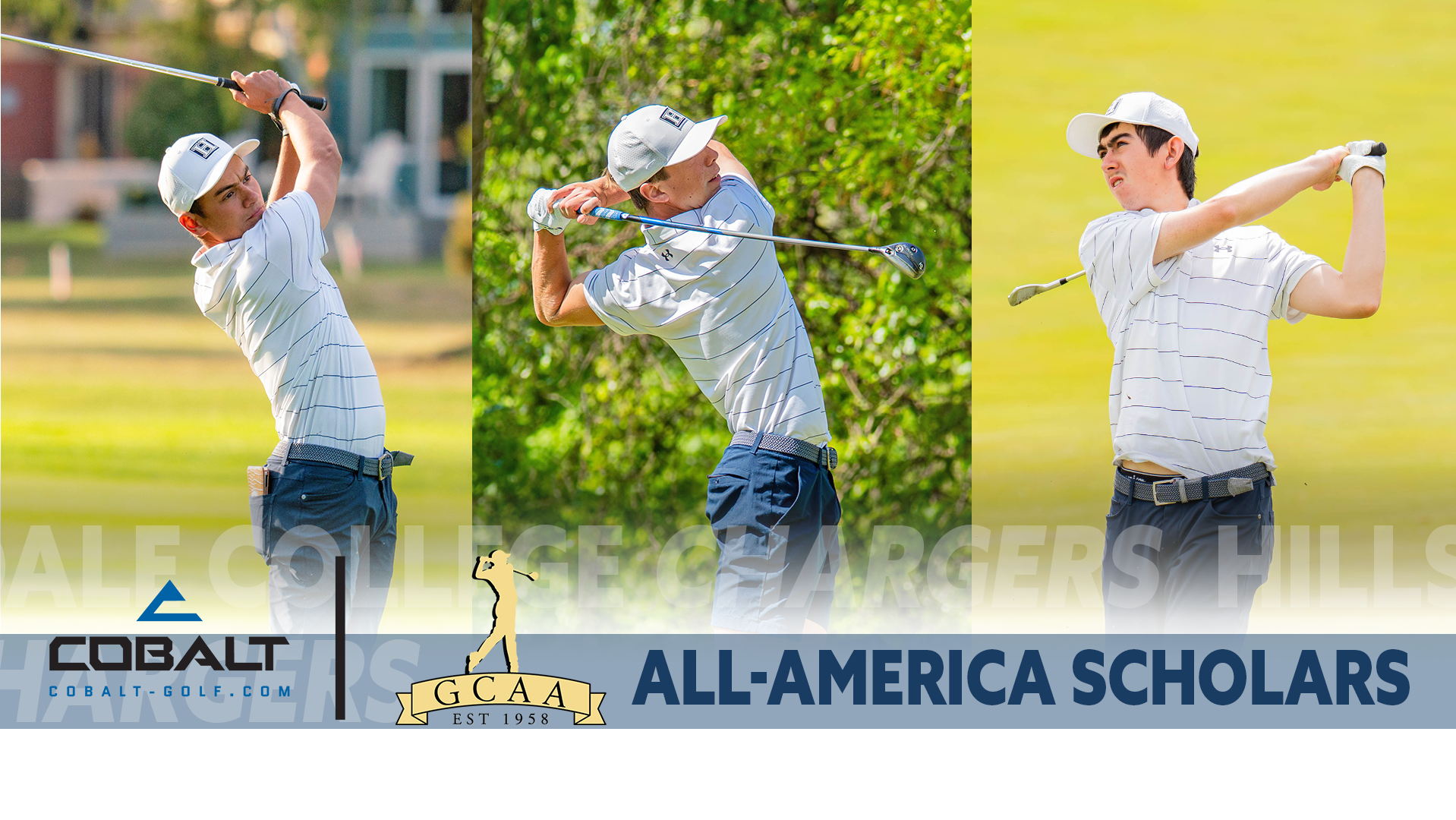 Hillsdale golfers Oliver Marshall, Jackson Piacsek and Robert Thompson were named 2026 Cobalt Golf All-America Scholars.
