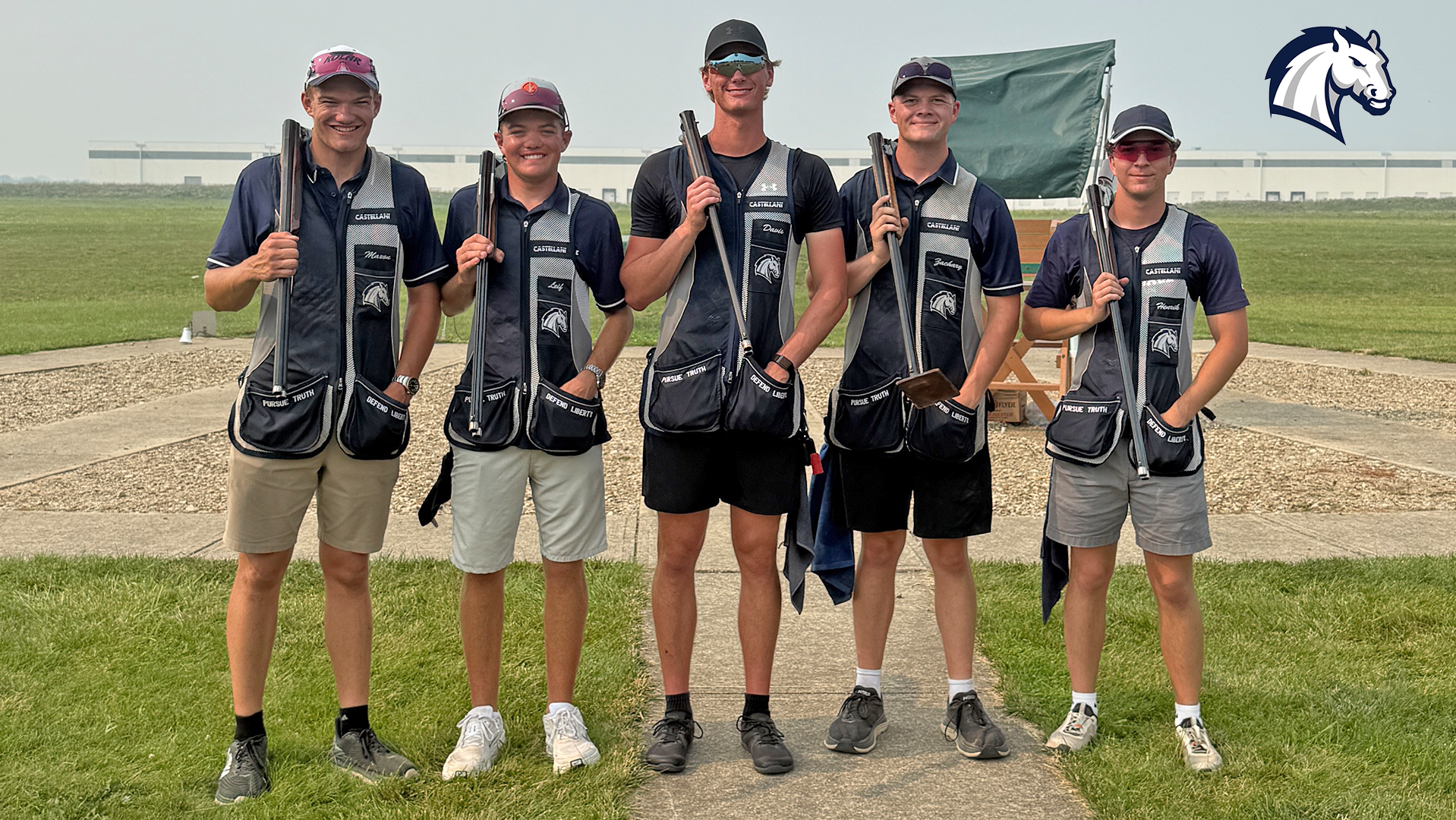 Members of the Hillsdale College shotgun team pose for a photo at the SCTP High School Championships in July 2026.