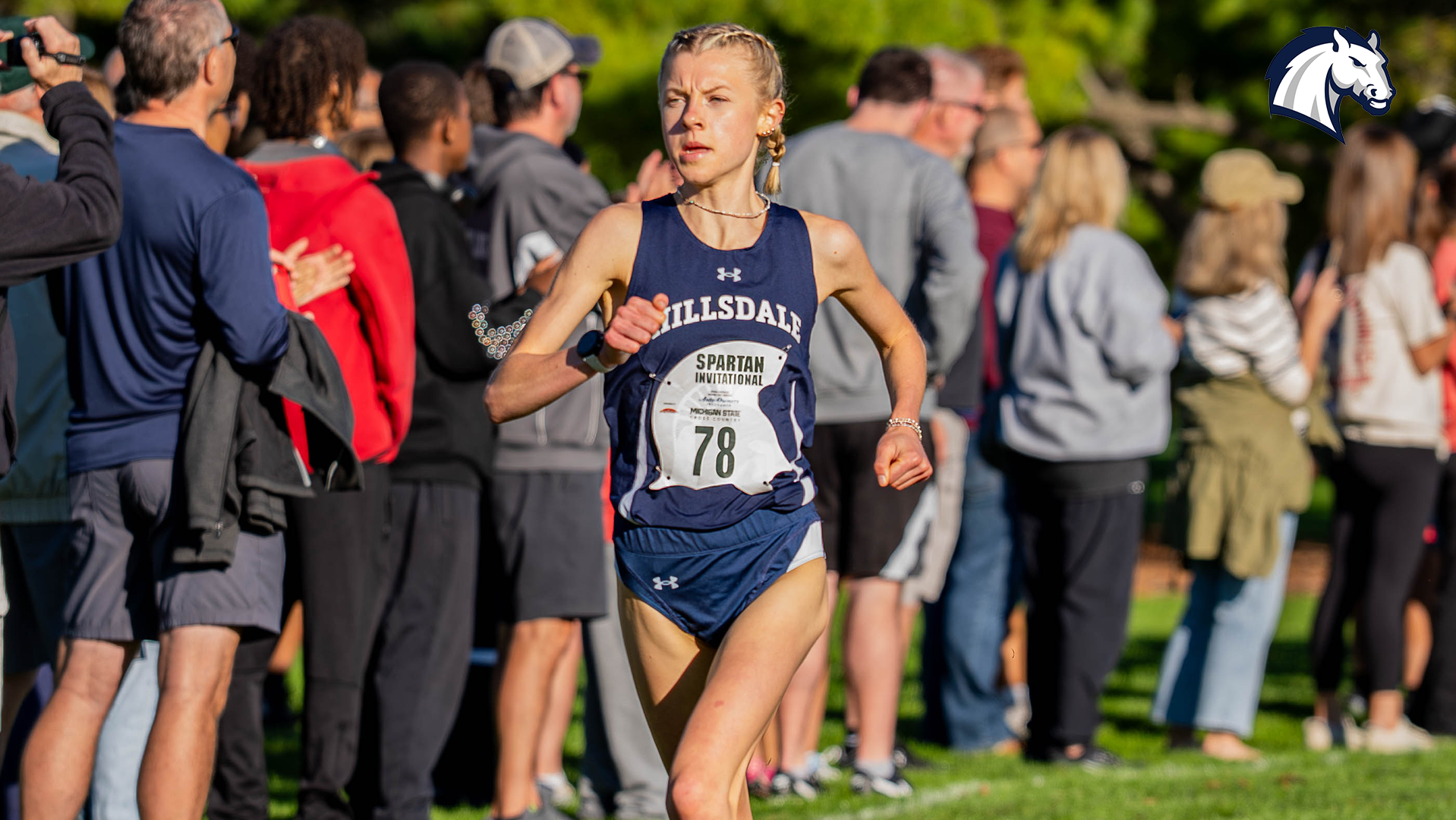 Hillsdale's Allison Kuzma competes in the 2026 Spartan Cross Country Invite on Sept. 11.