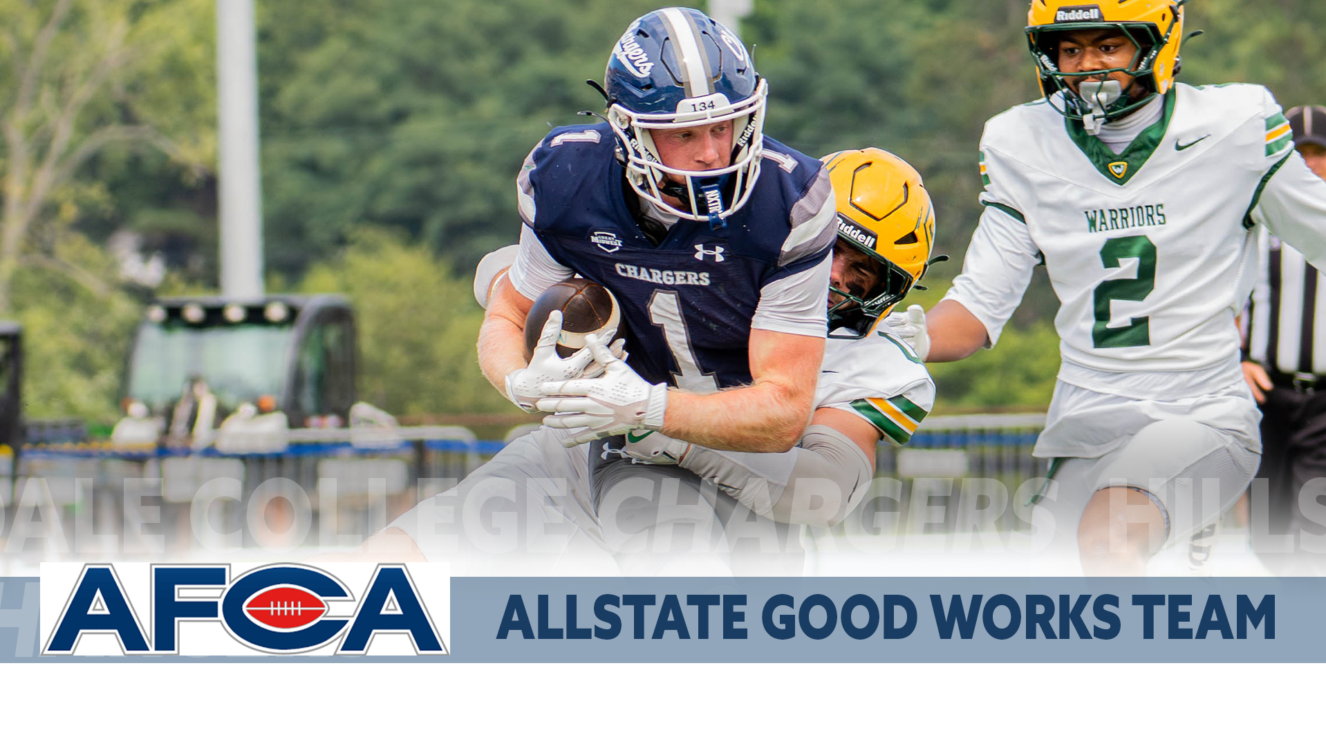 Hillsdale's Shea Ruddy was named as one of the 22 members of the 2026 Allstate AFCA Good Works team on Sept. 15, 2026.