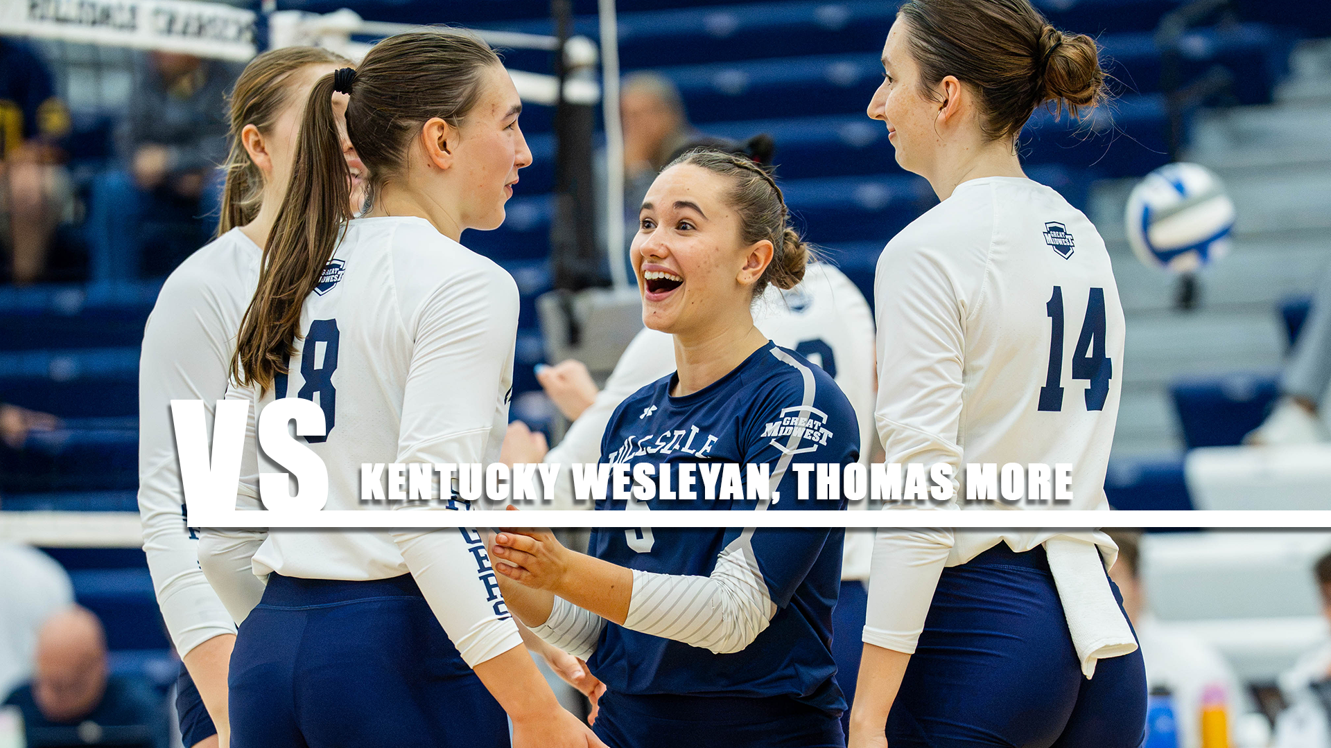 Hillsdale's team celebrates winning a point against Ashland on Sept. 19, 2026.