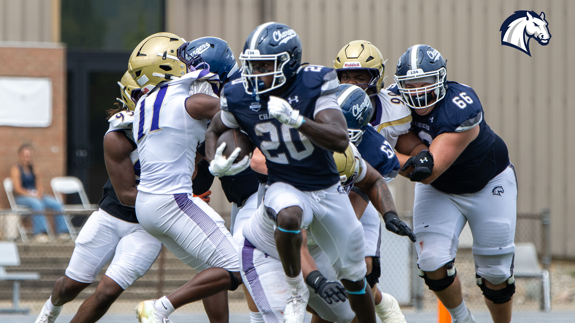 Hillsdale's Ben Ngishu breaks loose on a long touchdown run against McKendree on Sept. 5, 2026.