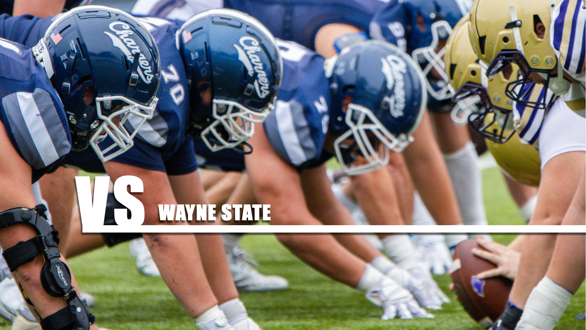 Hillsdale defensive linemen ready themselves for the snap against McKendree on Sept. 5, 2026.