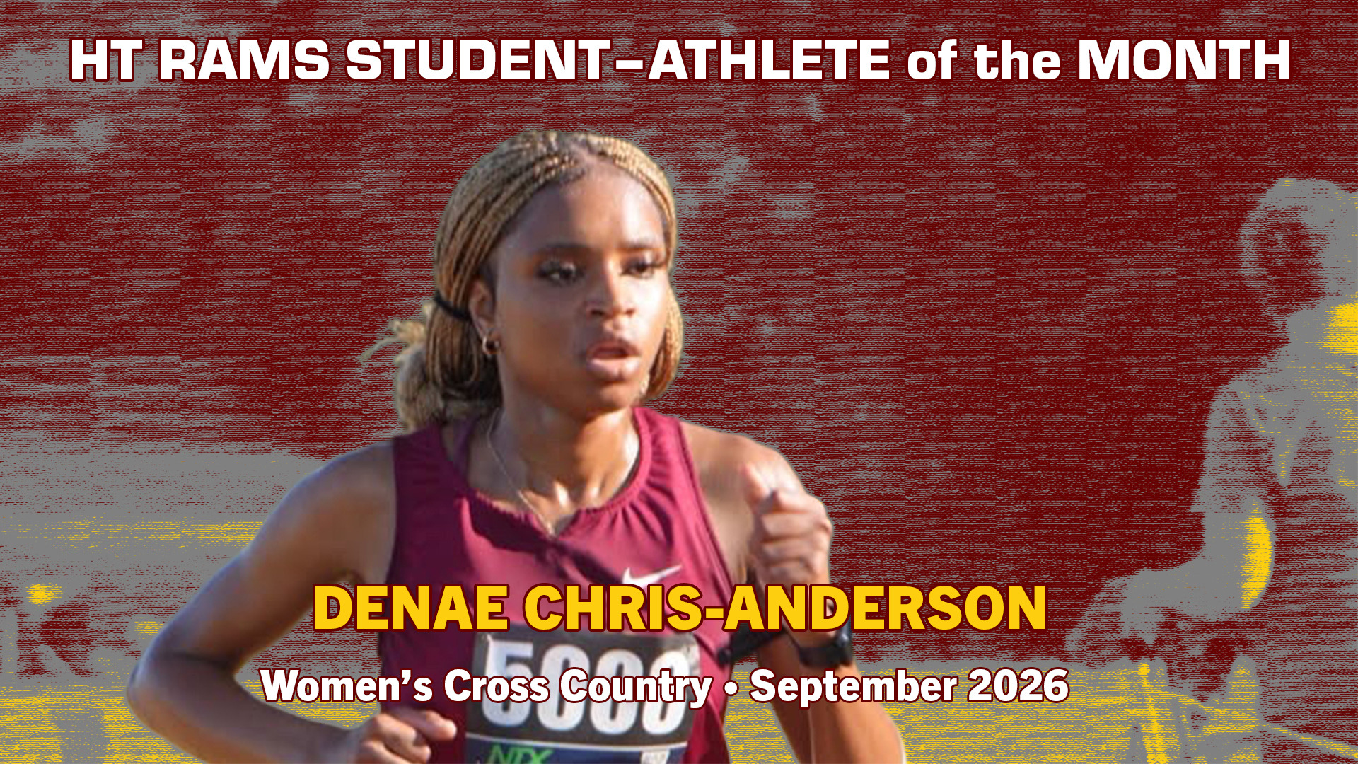 HT Rams Student-Athlete of the Month: Denae Chris-Anderson, Women's Cross Country, Sept. 2026