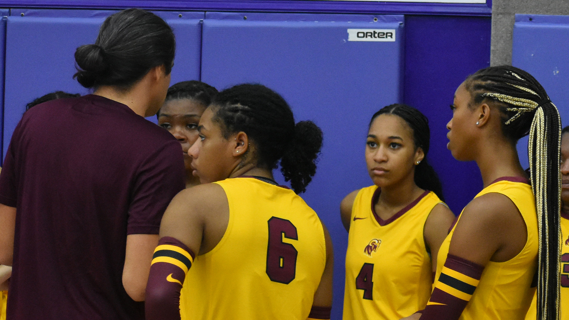 Peter Cruz (HT's current head volleyball coach) talks to his team prior to their first match of the 2025 season. Cruz was an assistant coach the last four years before being promoted to head coach in 2026.