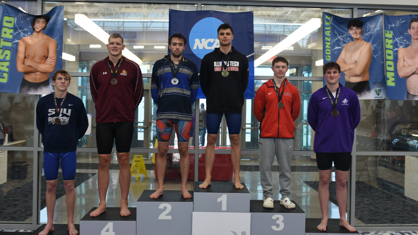 Bjarne van Oord 100 backstroke 1st place medal 2-14-25