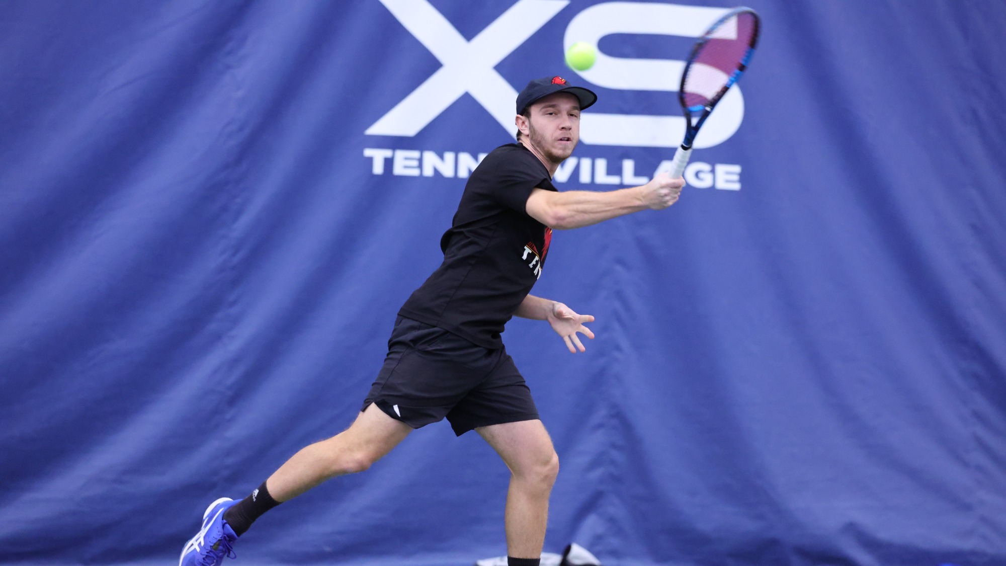 Pol Dueso Guell returns shot vs Greenville 2-6-26