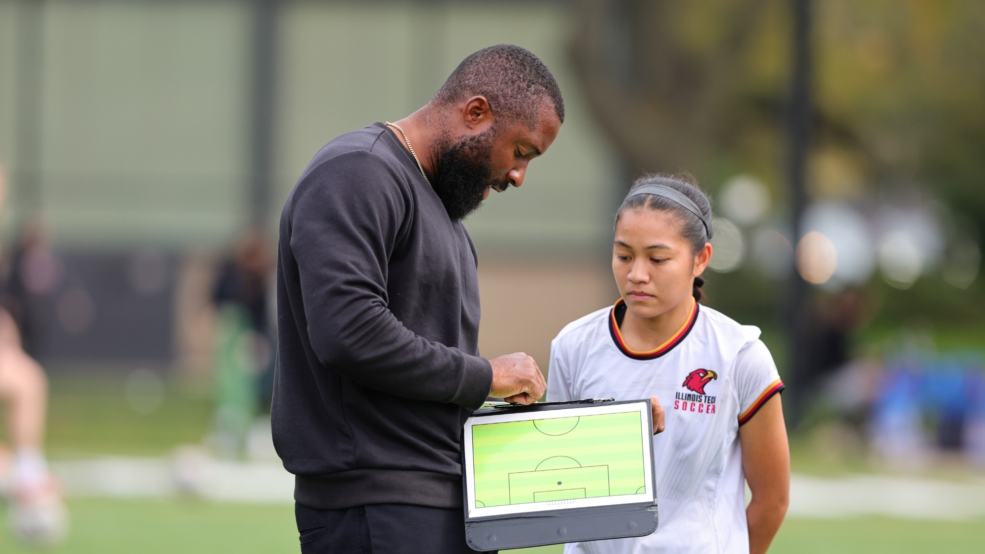 WSOC Head Coach Roshane Ellison with Hannah Ramos