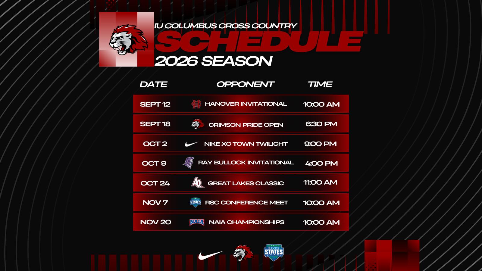 IUC XC 2026 Schedule Release