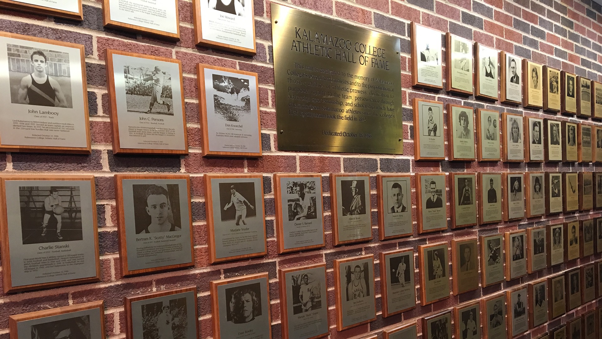 Hall of Fame Wall Photo of Plaques