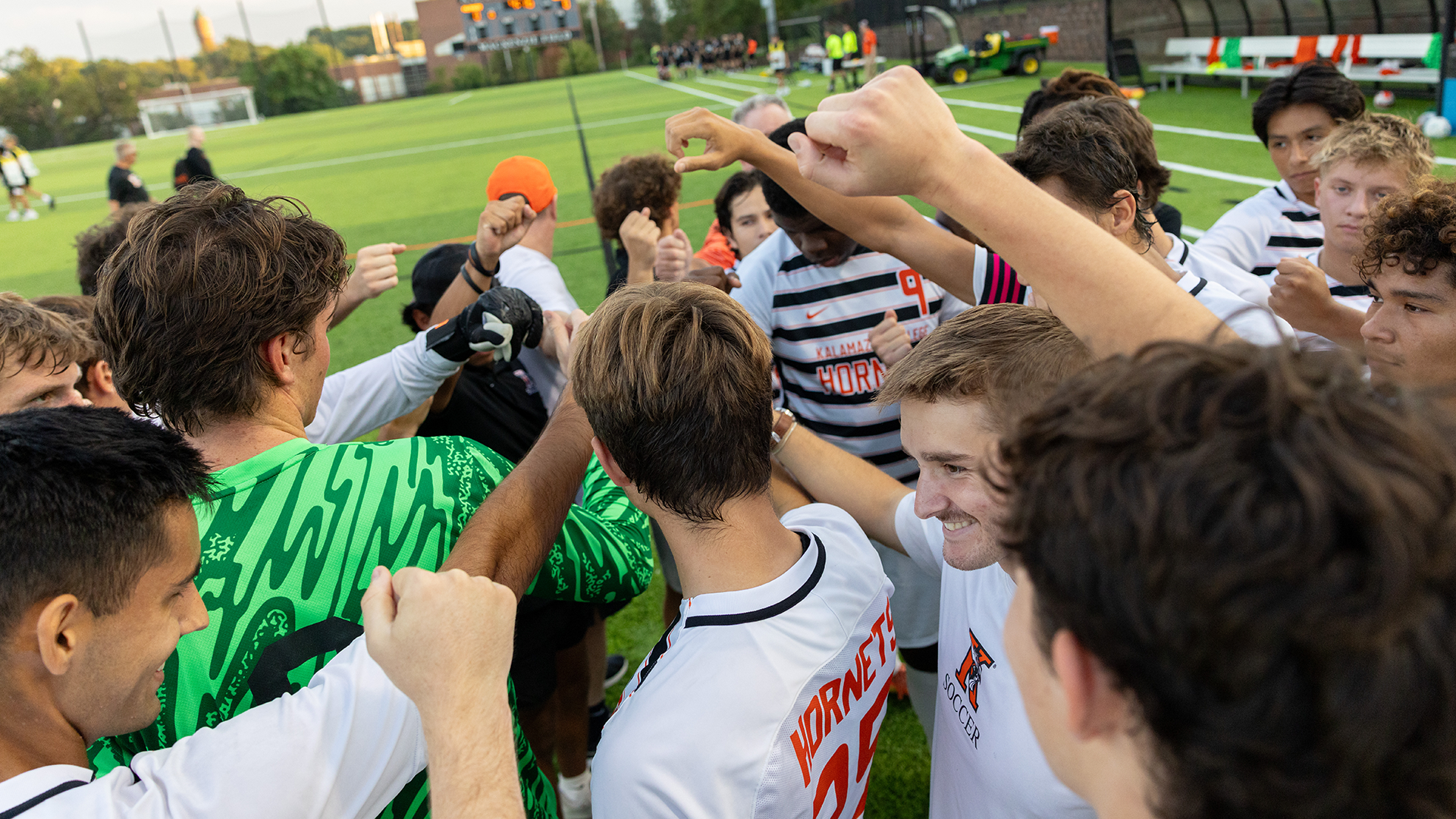 Kalamazoo College Men's Soccer Team Huddle
