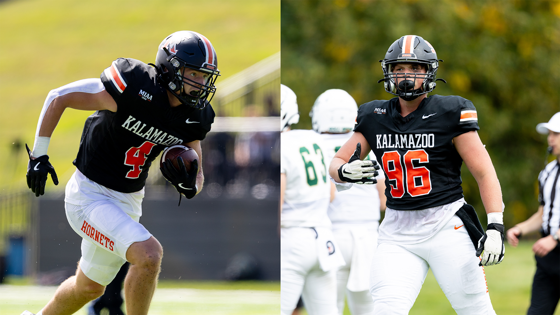 Lucas Hanifan (left) and Nolan Jannenga (right) playing football
