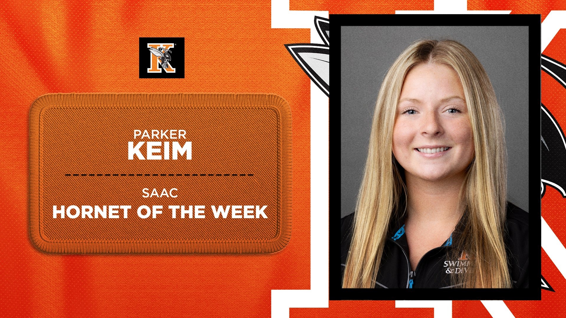 Parker Keim Women's Hornet of the Week Graphic