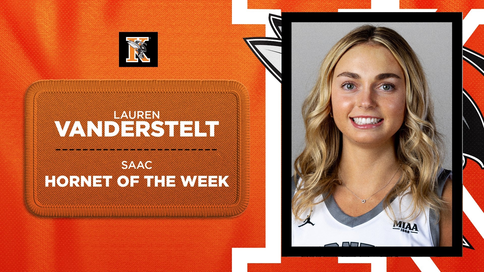 Lauren Vanderstelt Women's Hornet of the Week Graphic