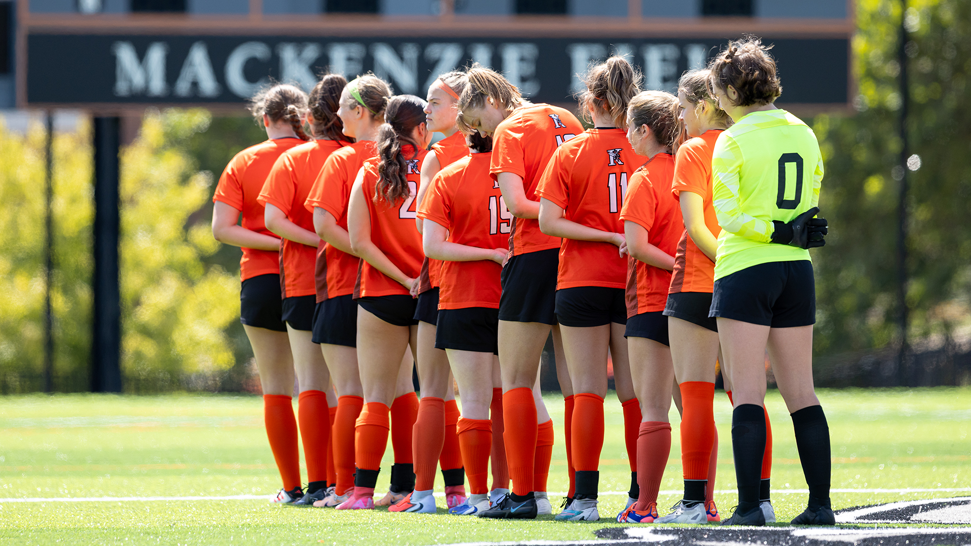The Kalamazoo College women's soccer team on MacKenzie Field