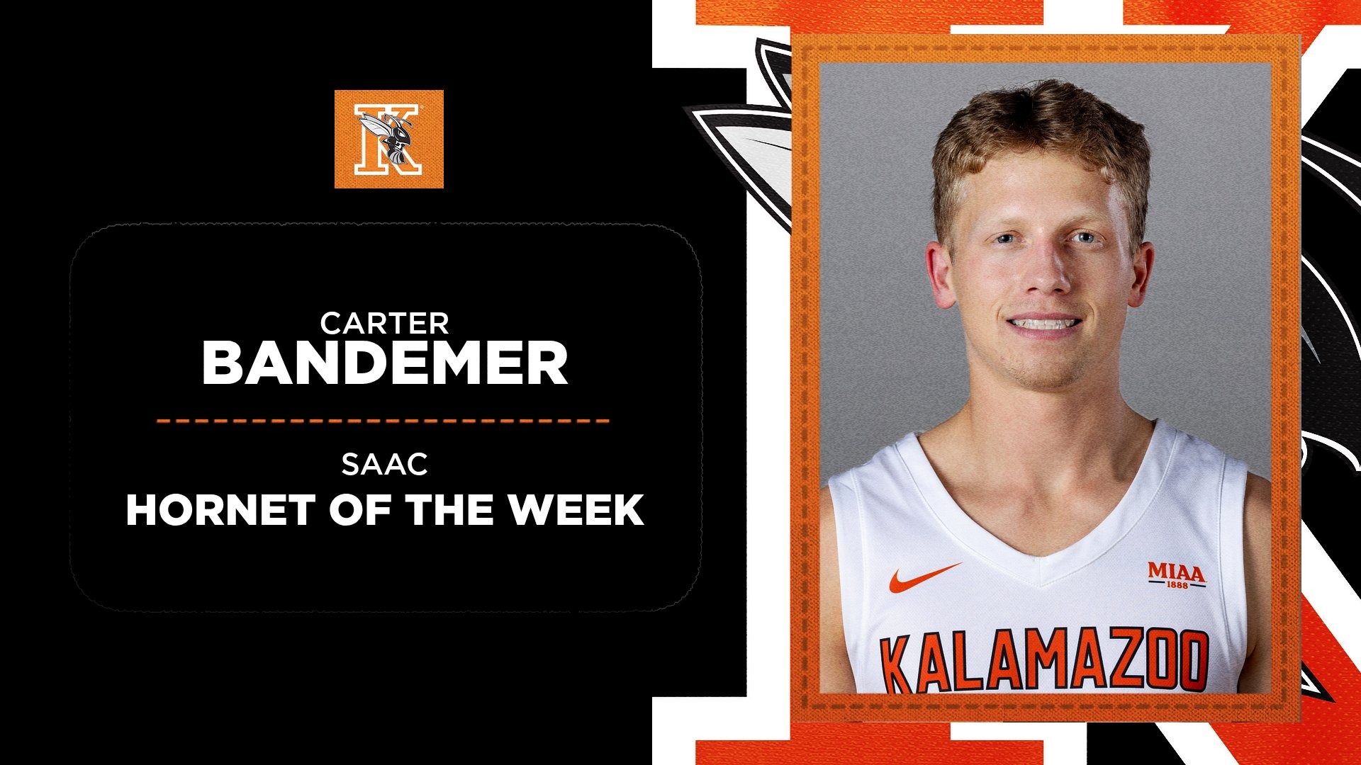 Carter Bandemer Men's Hornet of the Week Graphic