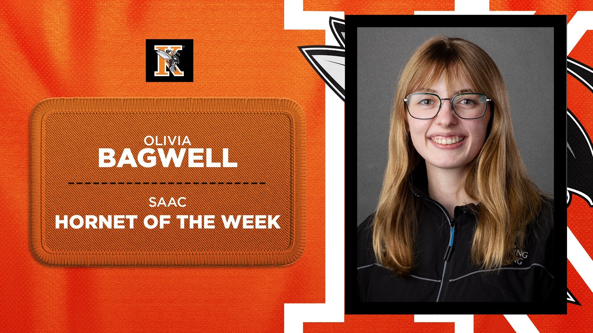 Olivia Bagwell Women's Hornet of the Week Graphic