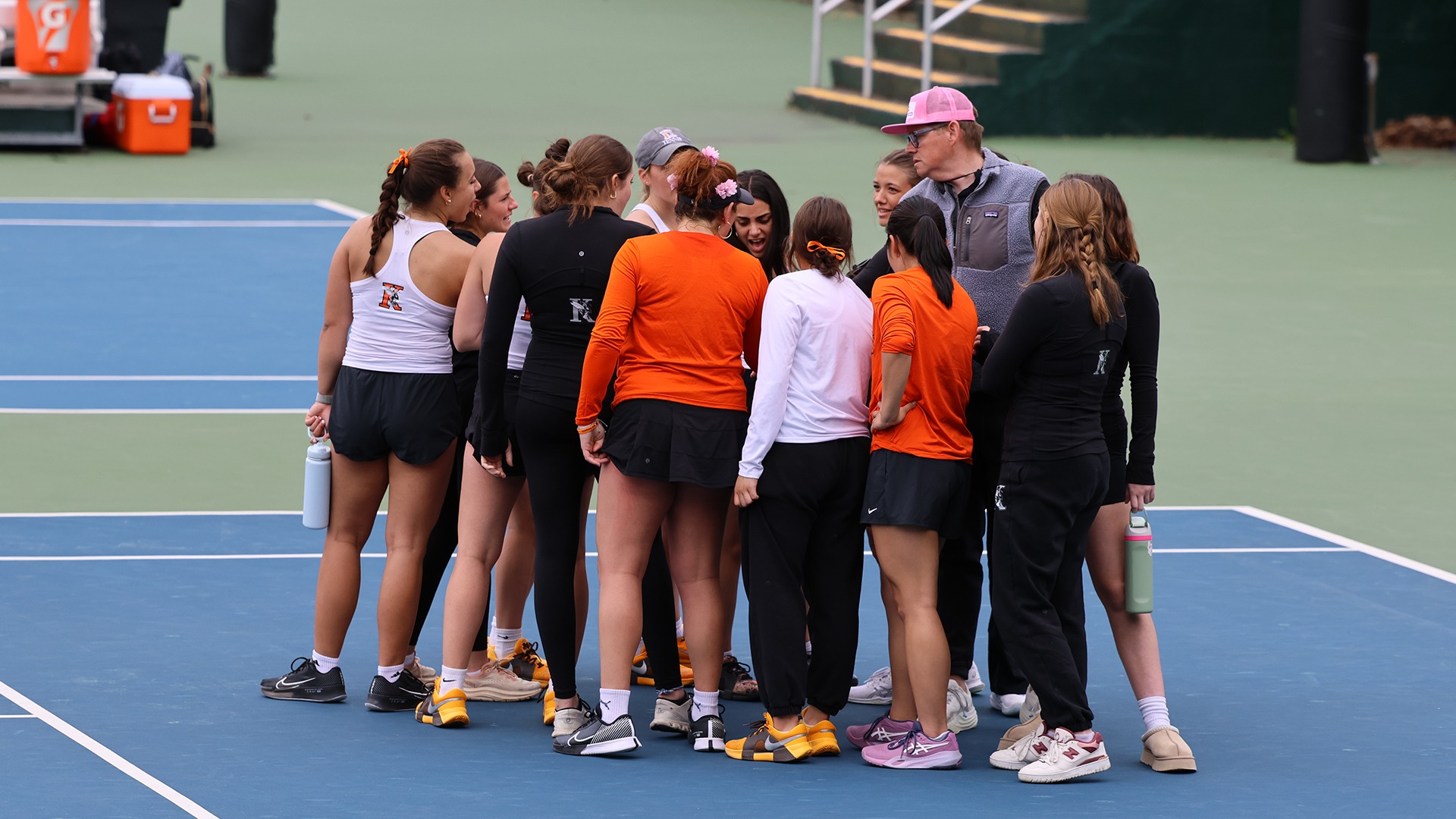 Kalamazoo College Women's Tennis Team huddle
