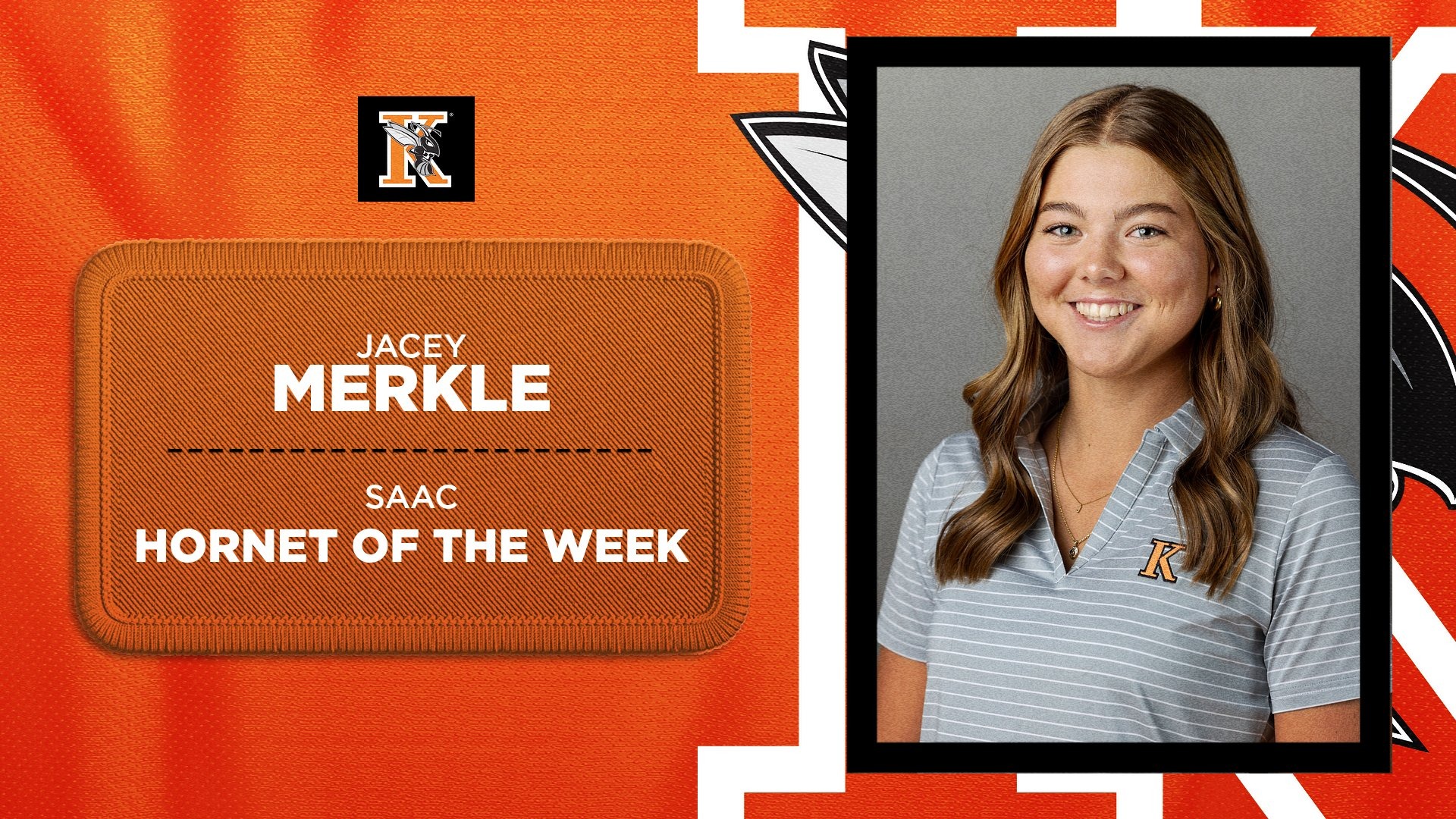 Merkle, Jacey SAAC Women's Hornet of the Week Graphic
