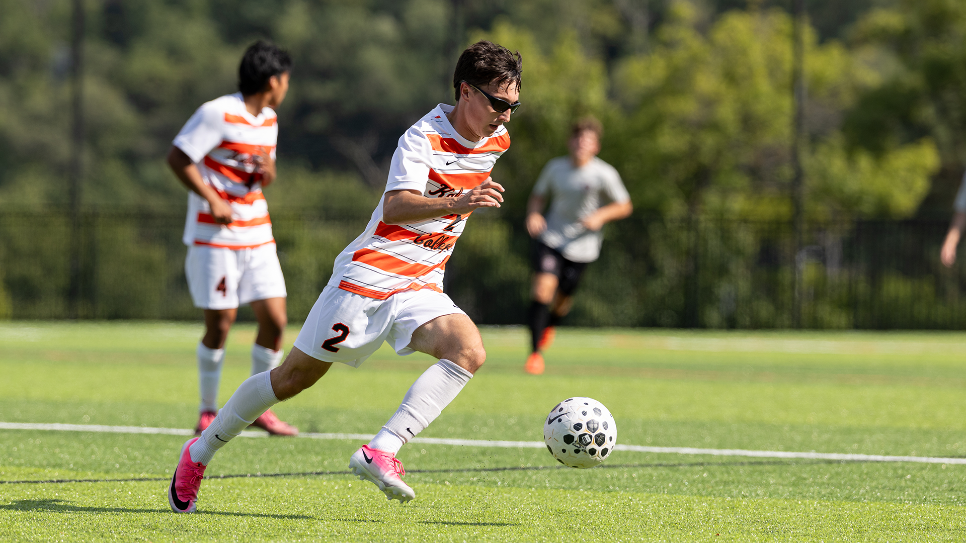 Eamonn Burns playing soccer