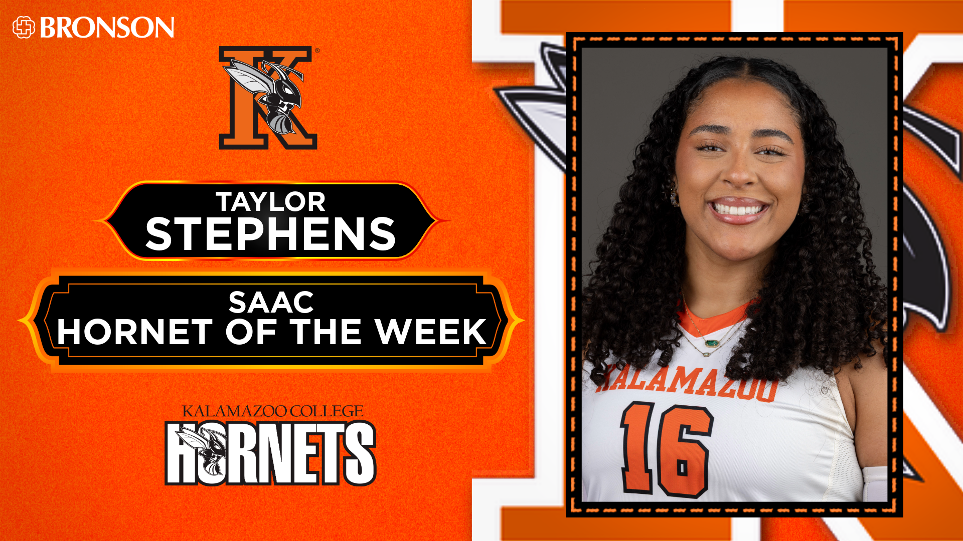 Taylor Stephens was named SAAC Women's Hornet of the Week on October 21, 2026