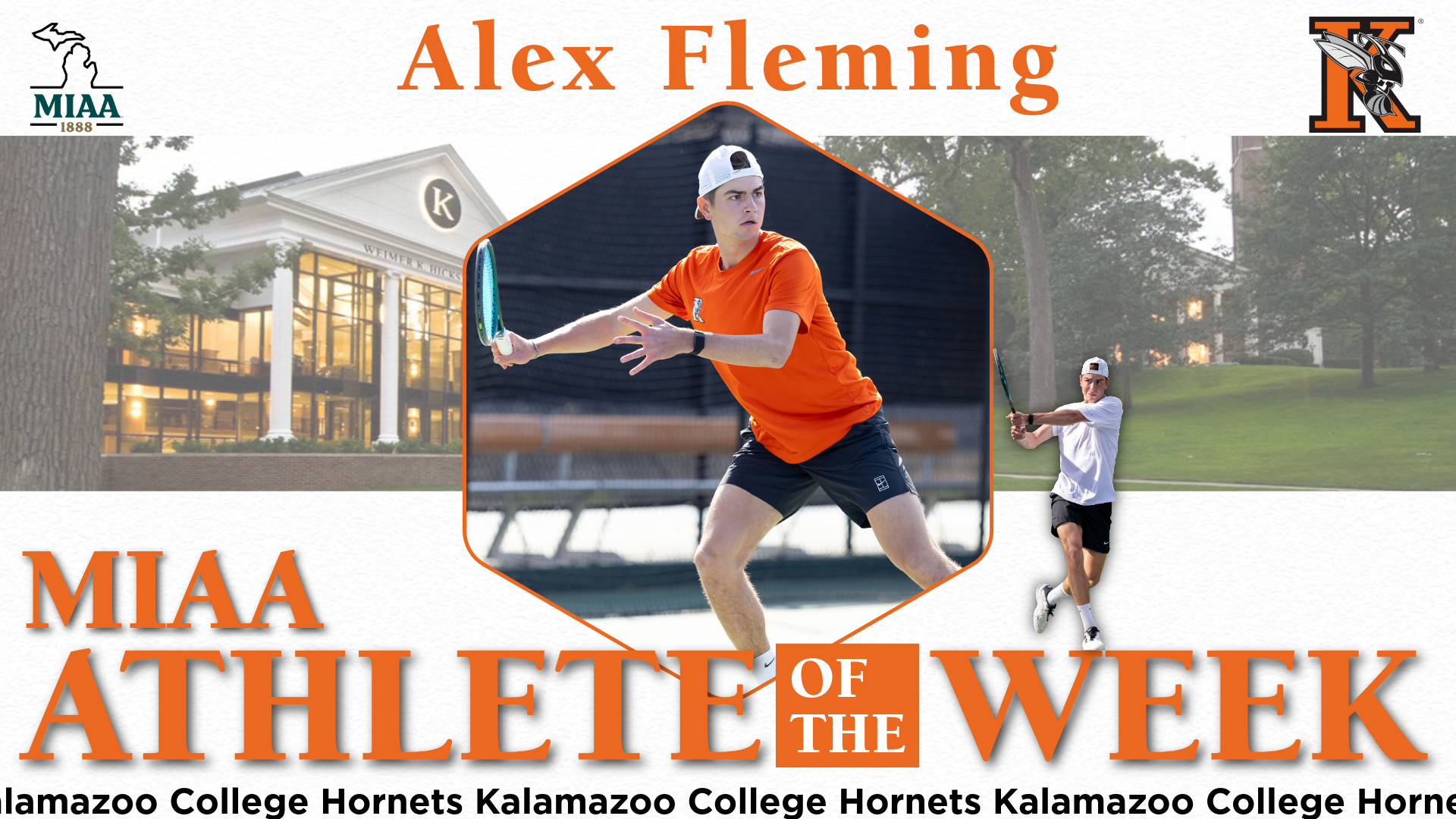 Alex Fleming was named MIAA Men's Tennis Player of the Week on October 5, 2026