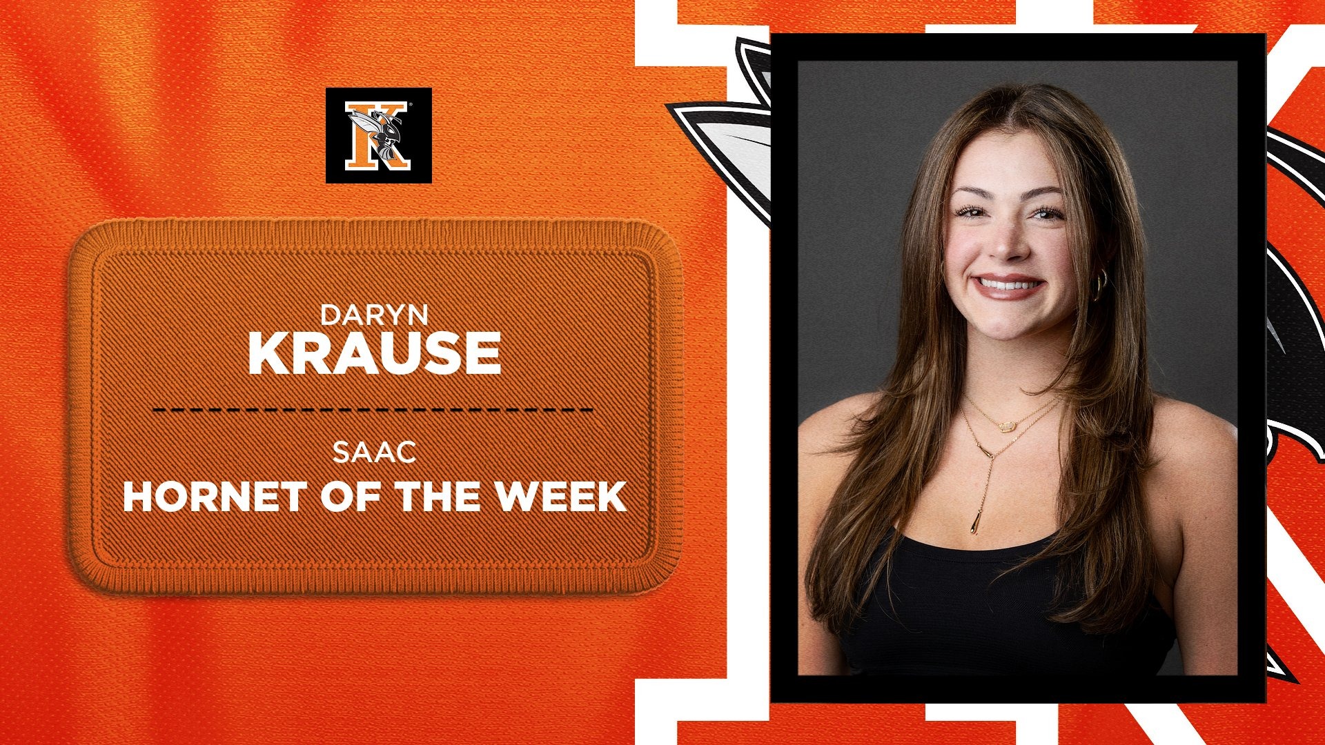 Daryn Krause Women's Hornet of the Week Graphic