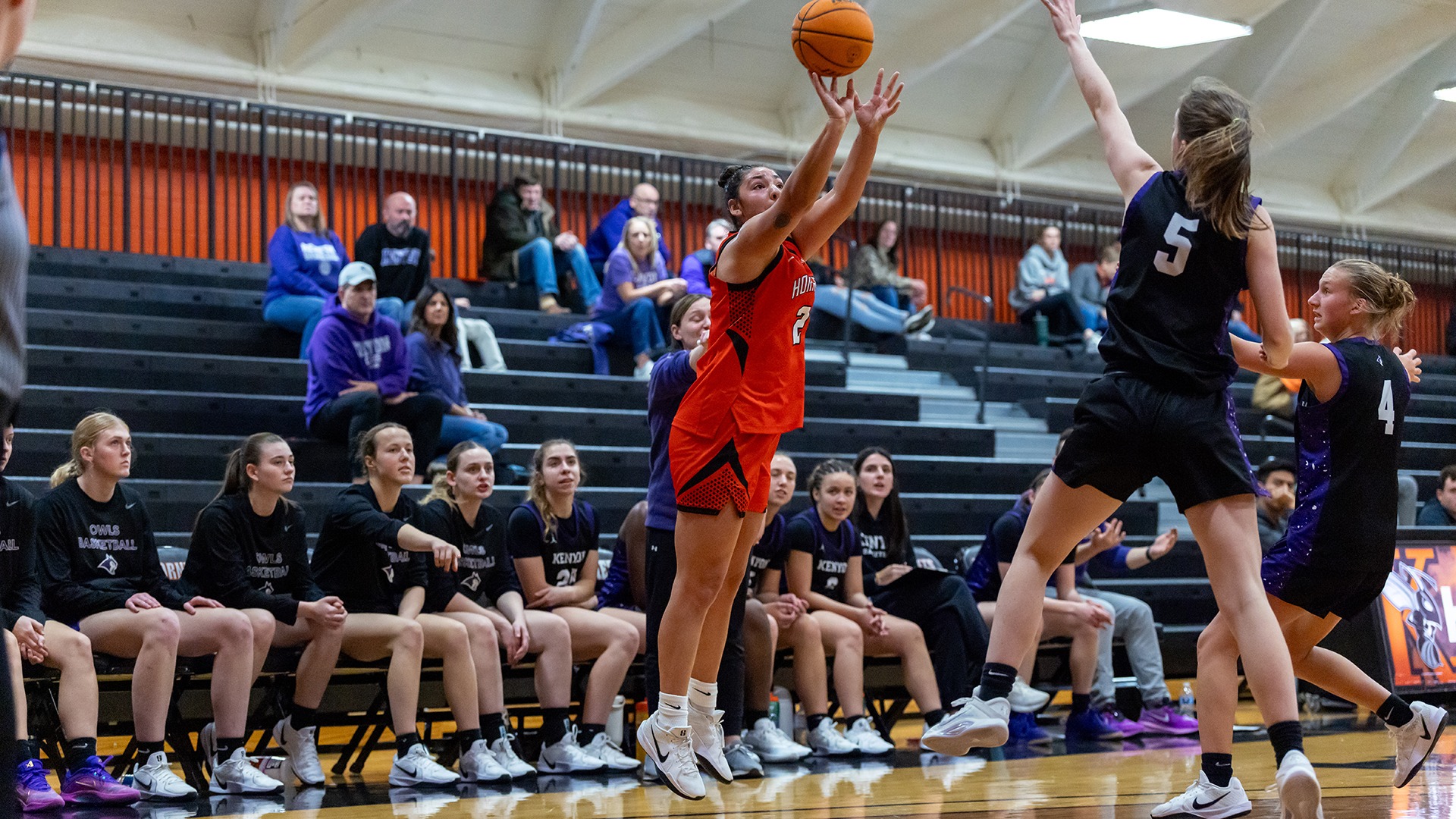 Sophia Moir shooting a basketball