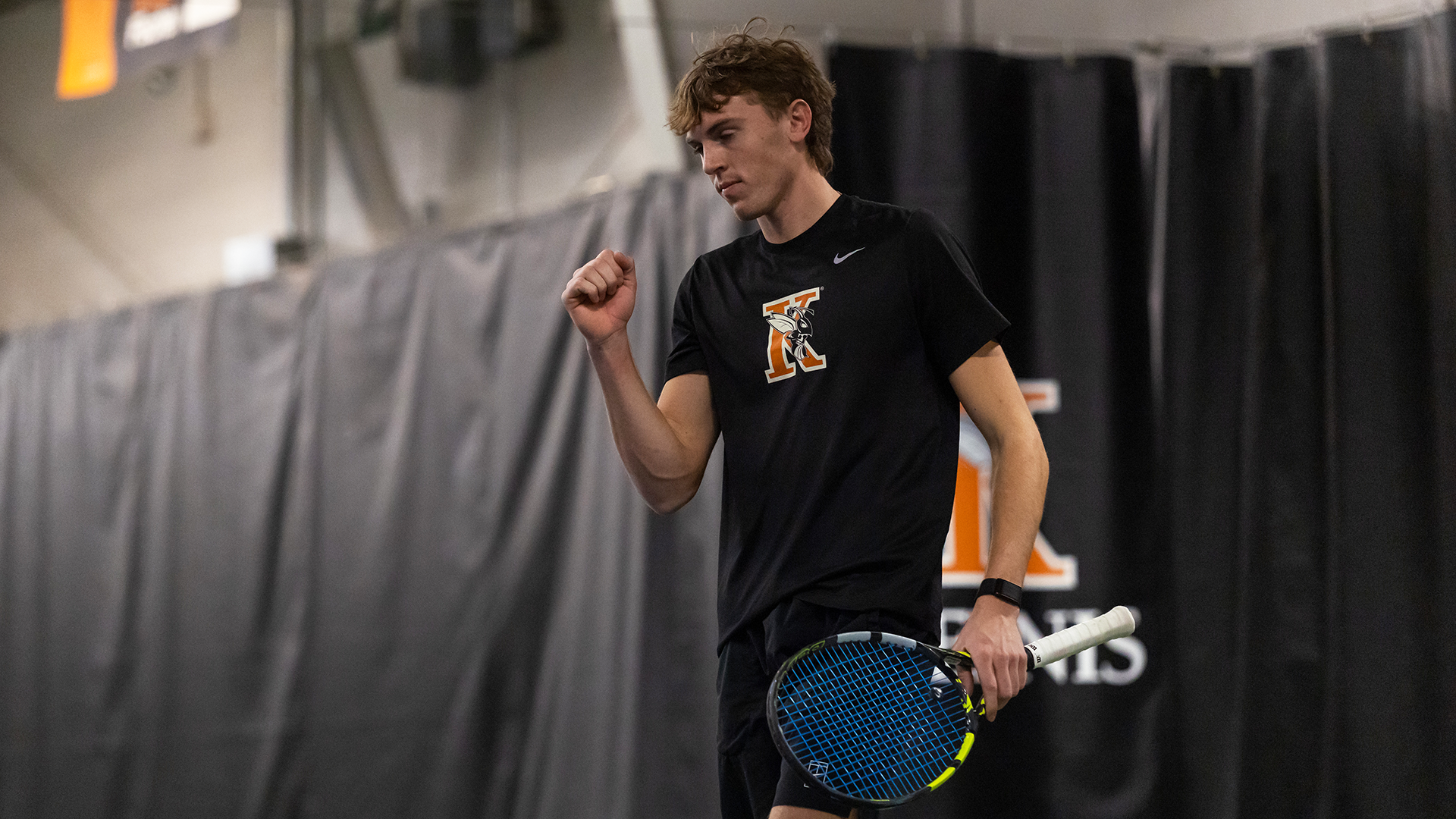 Cameron Crosby celebrating a point in tennis
