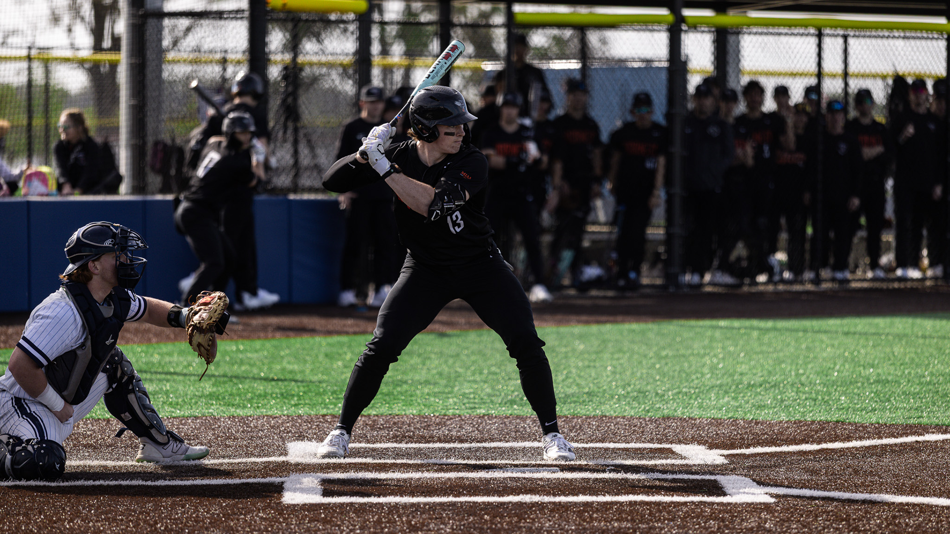 Caleb Moore playing baseball