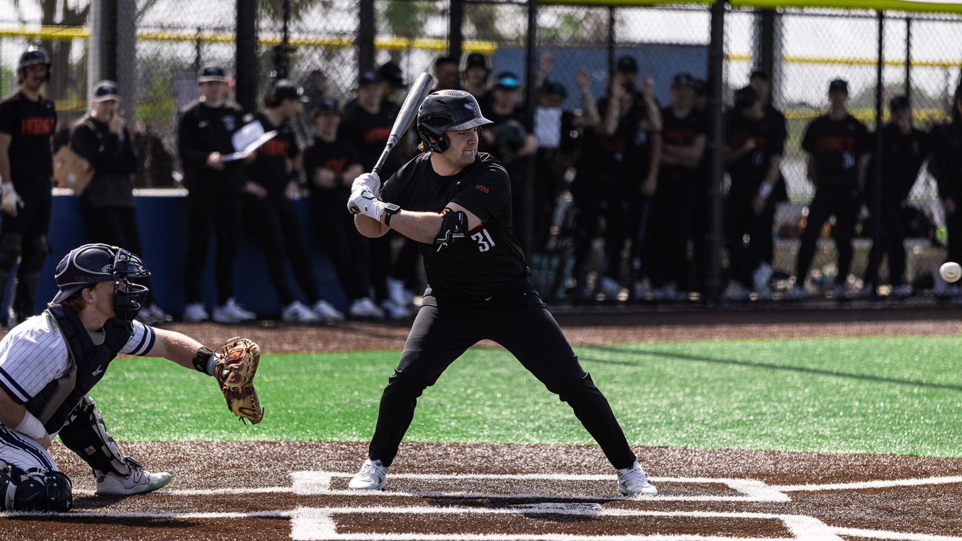 Daniel Beccari playing baseball