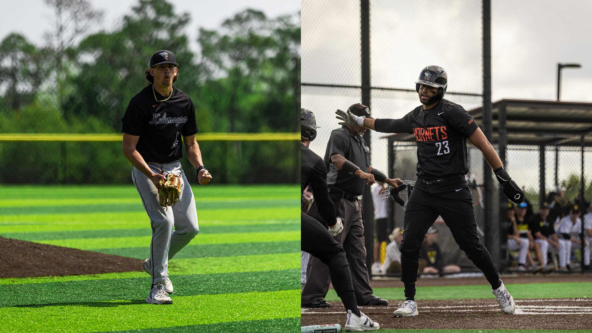 Robert Ahlgren (left) and Robert Newland (right) earned MIAA Player of the Week awards Monday, March 30, 2026